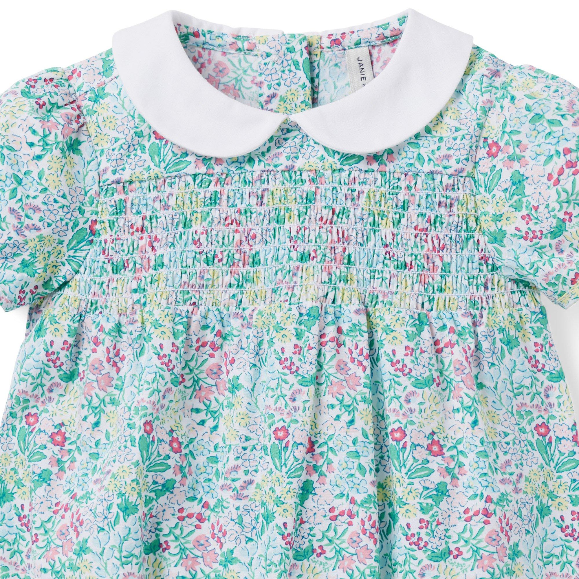 Baby Floral Smocked Romper image number 2