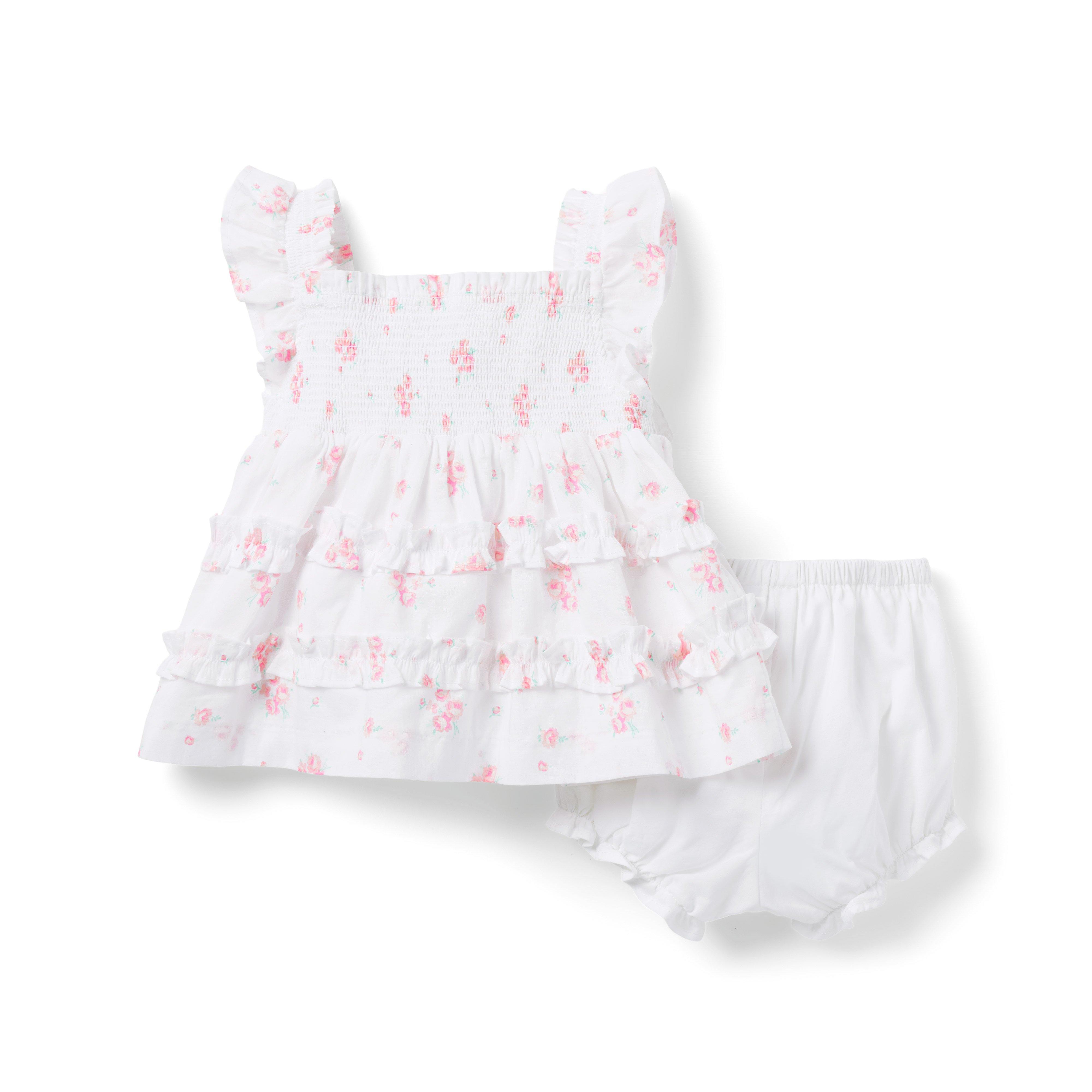 Baby Floral Smocked Matching Set image number 1
