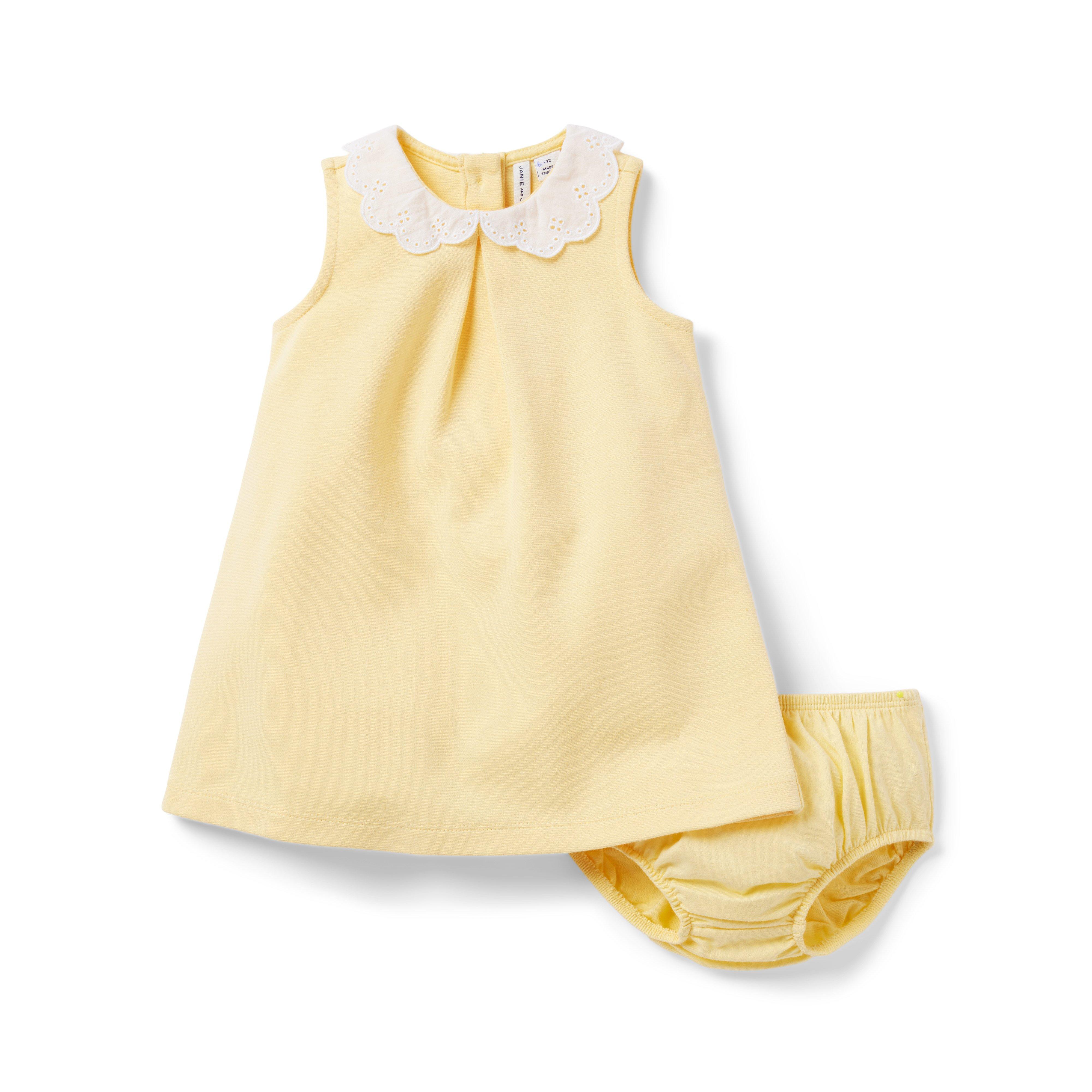Baby Eyelet Collar Ponte Dress image number 2