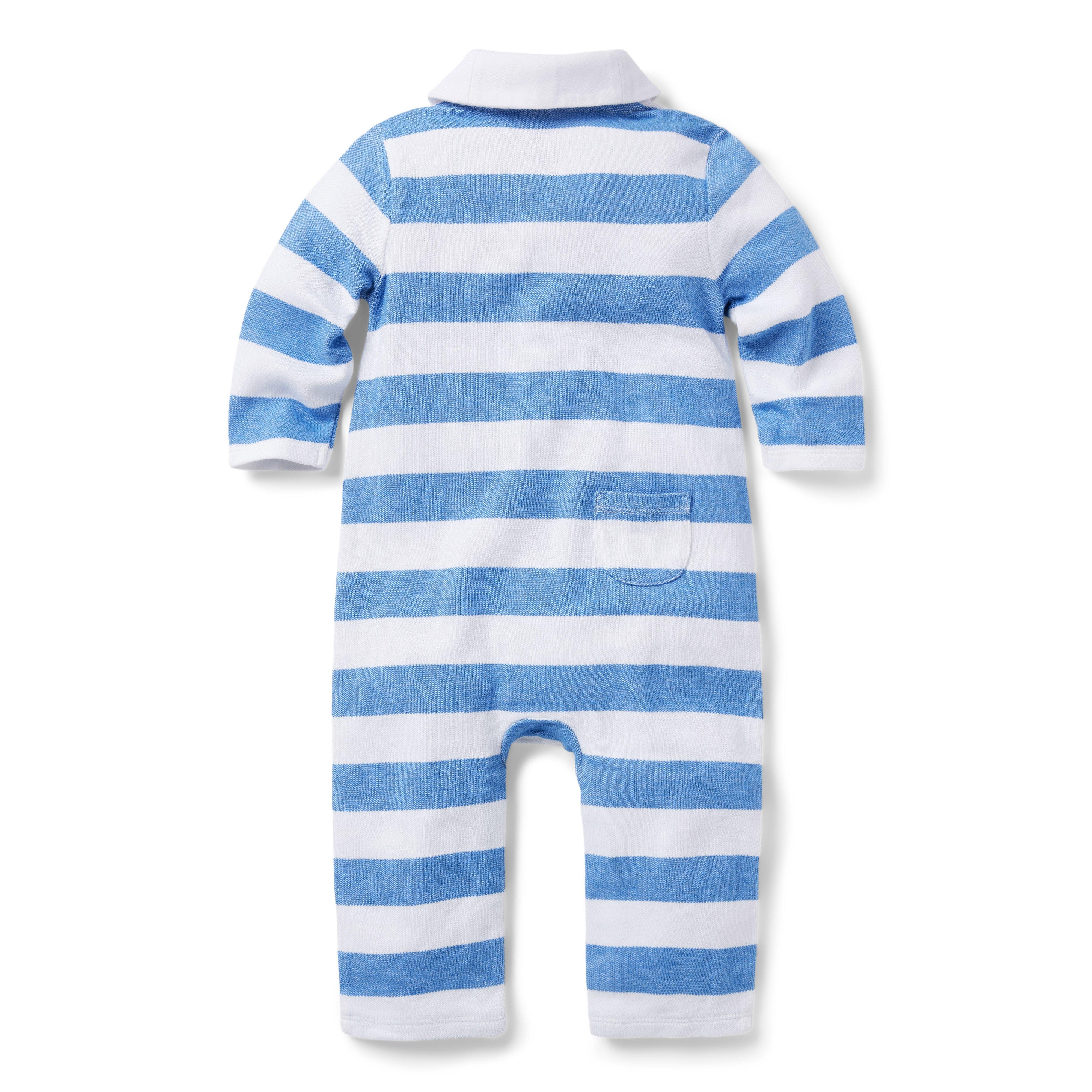 Baby Striped Shawl Collar 1-Piece image number 1