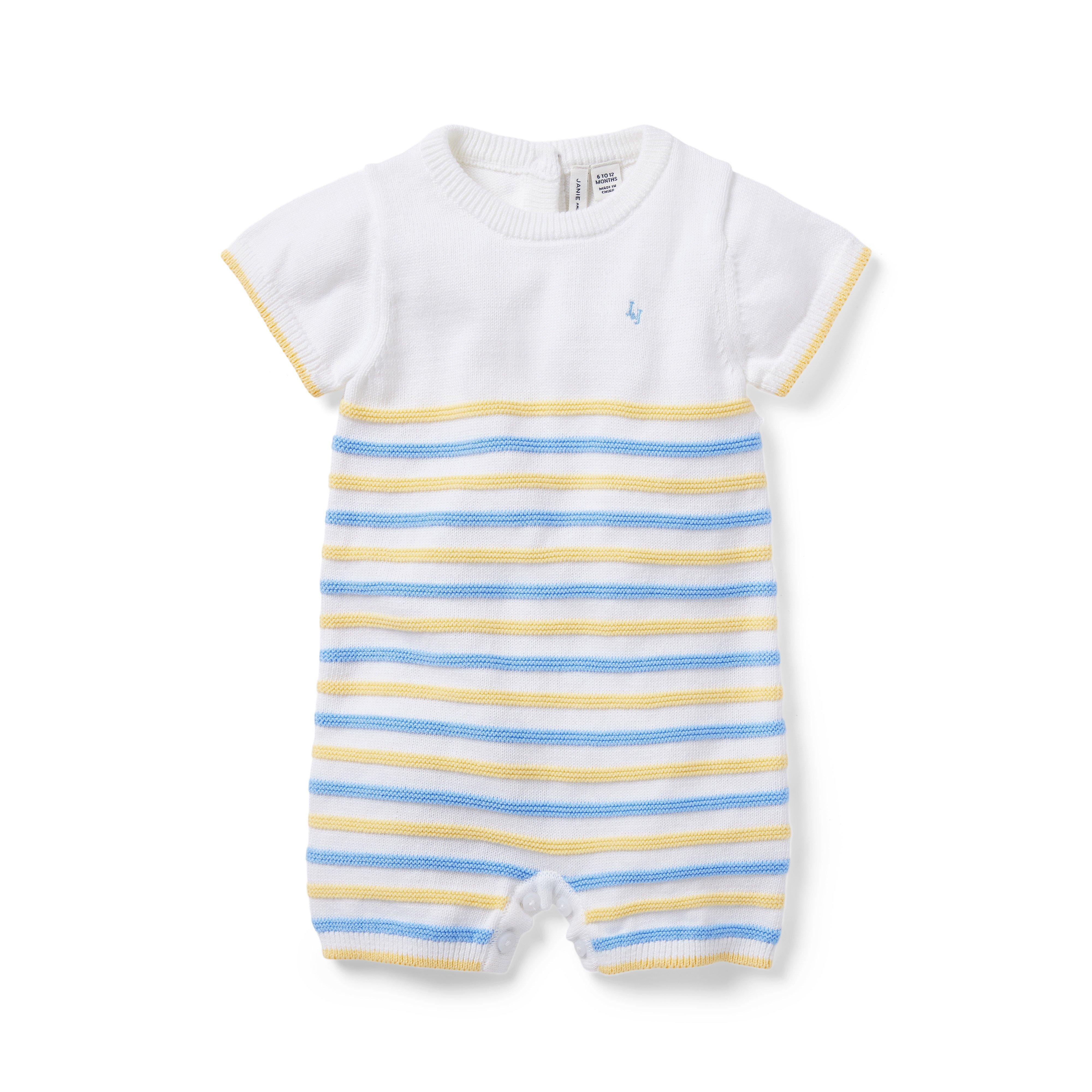 Baby Textured Striped Romper image number 0