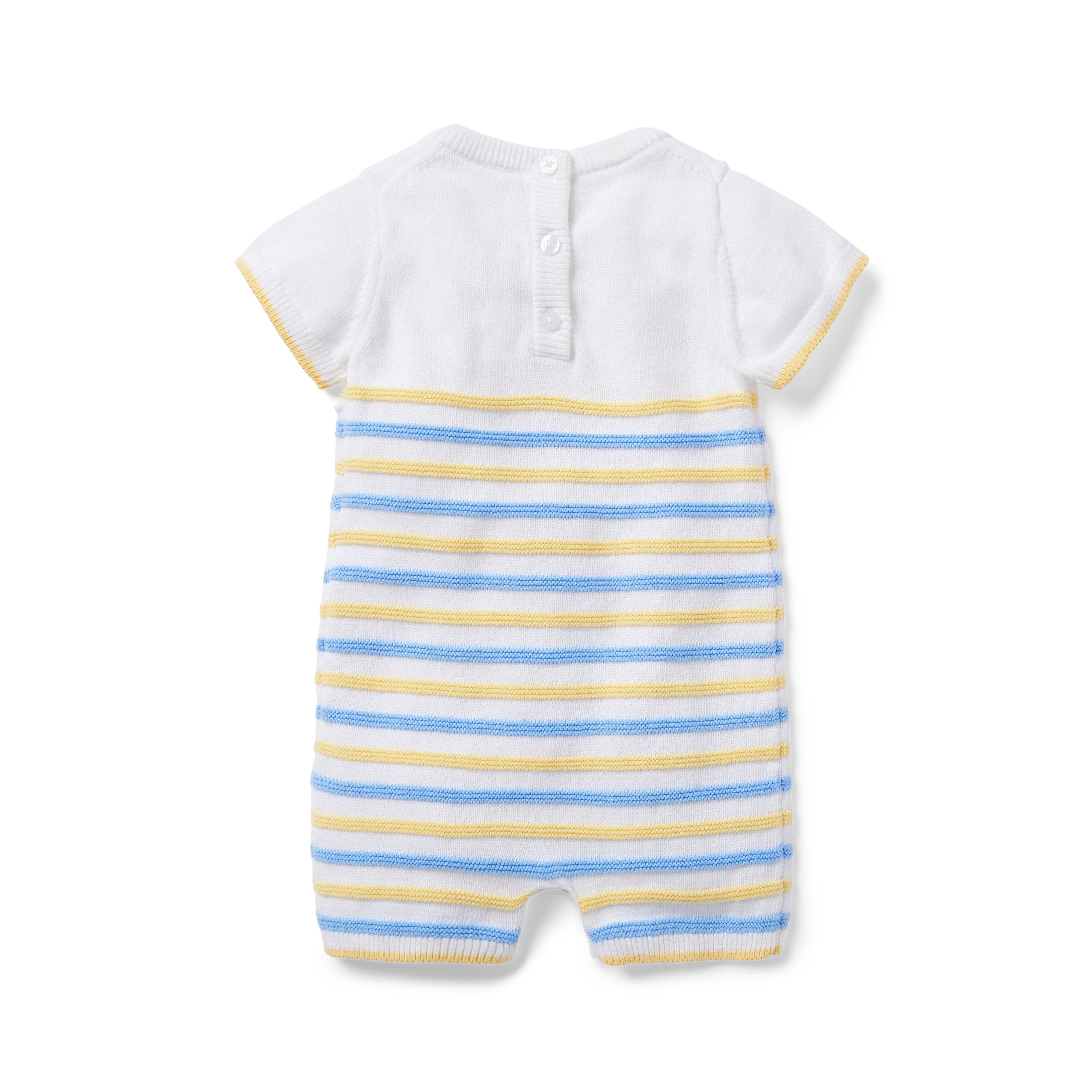Baby Textured Striped Romper image number 1