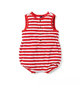 Baby Striped Terry Romper