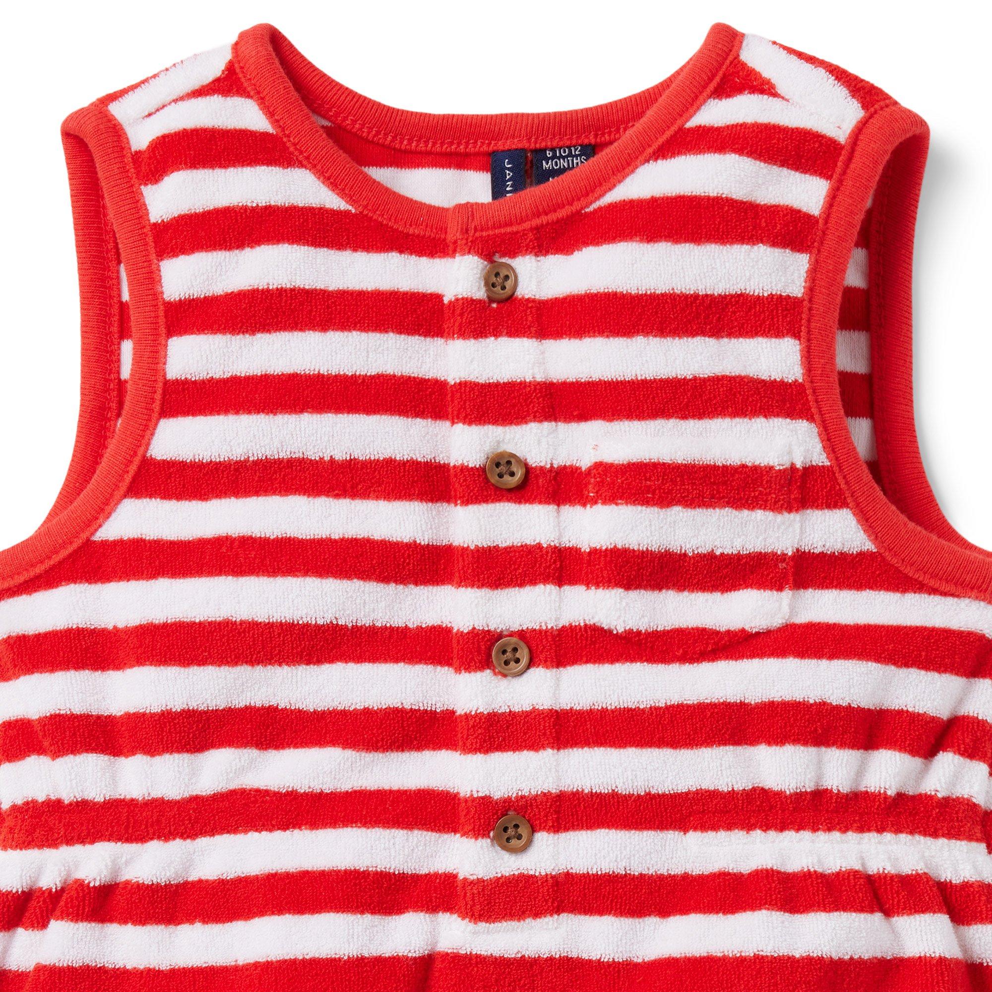 Baby Striped Terry Romper image number 2