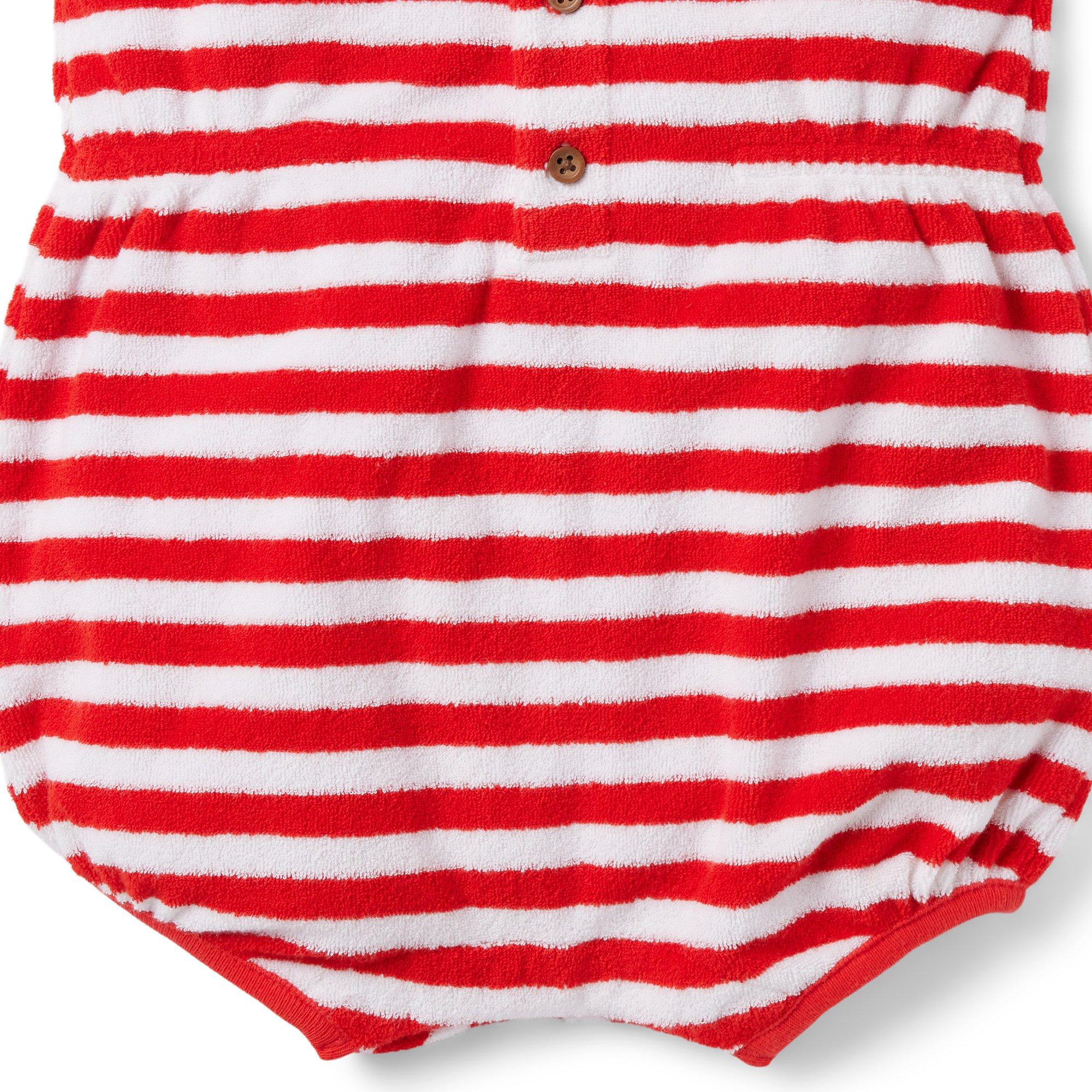 Baby Striped Terry Romper image number 3
