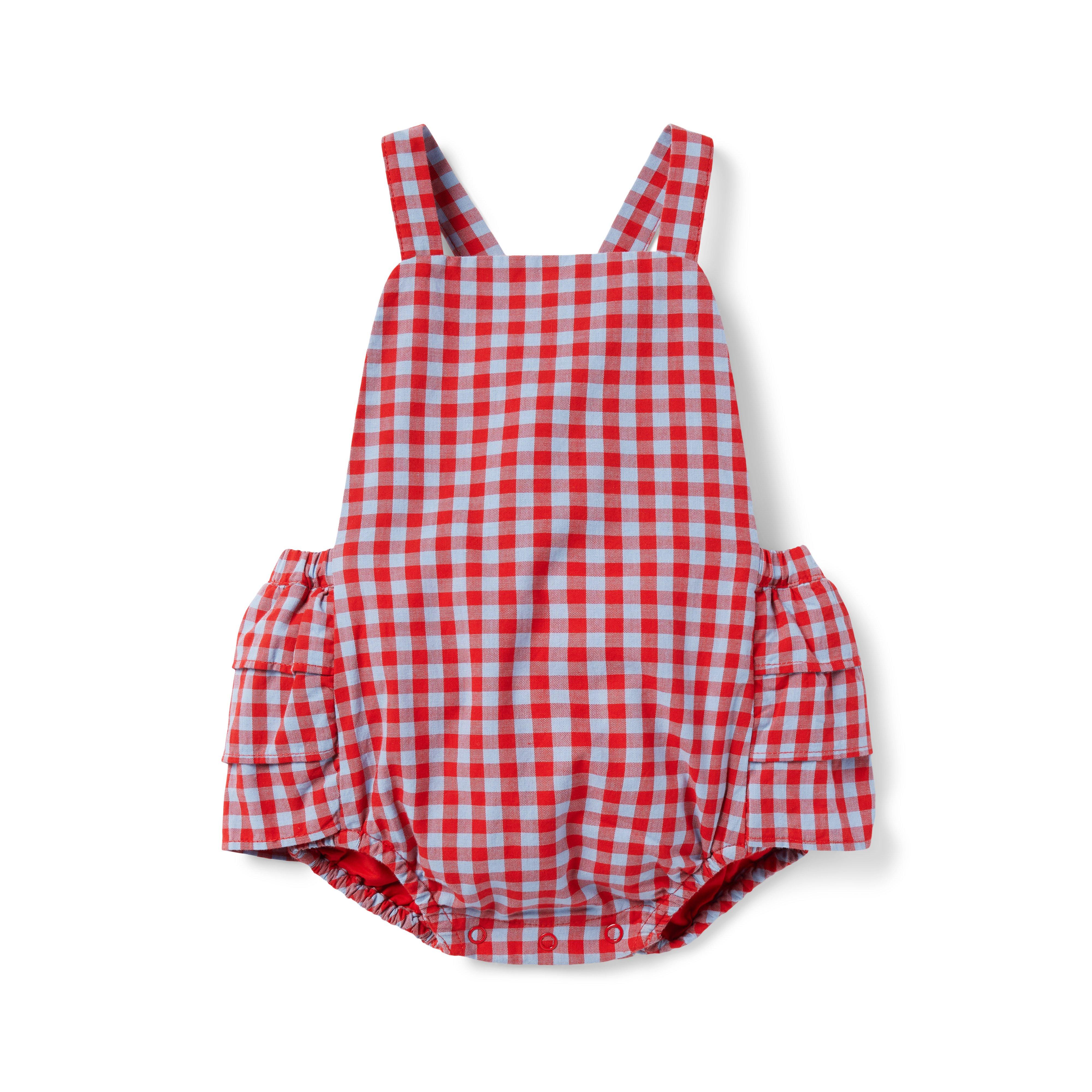 Baby Gingham Ruffle Poplin Romper image number 0