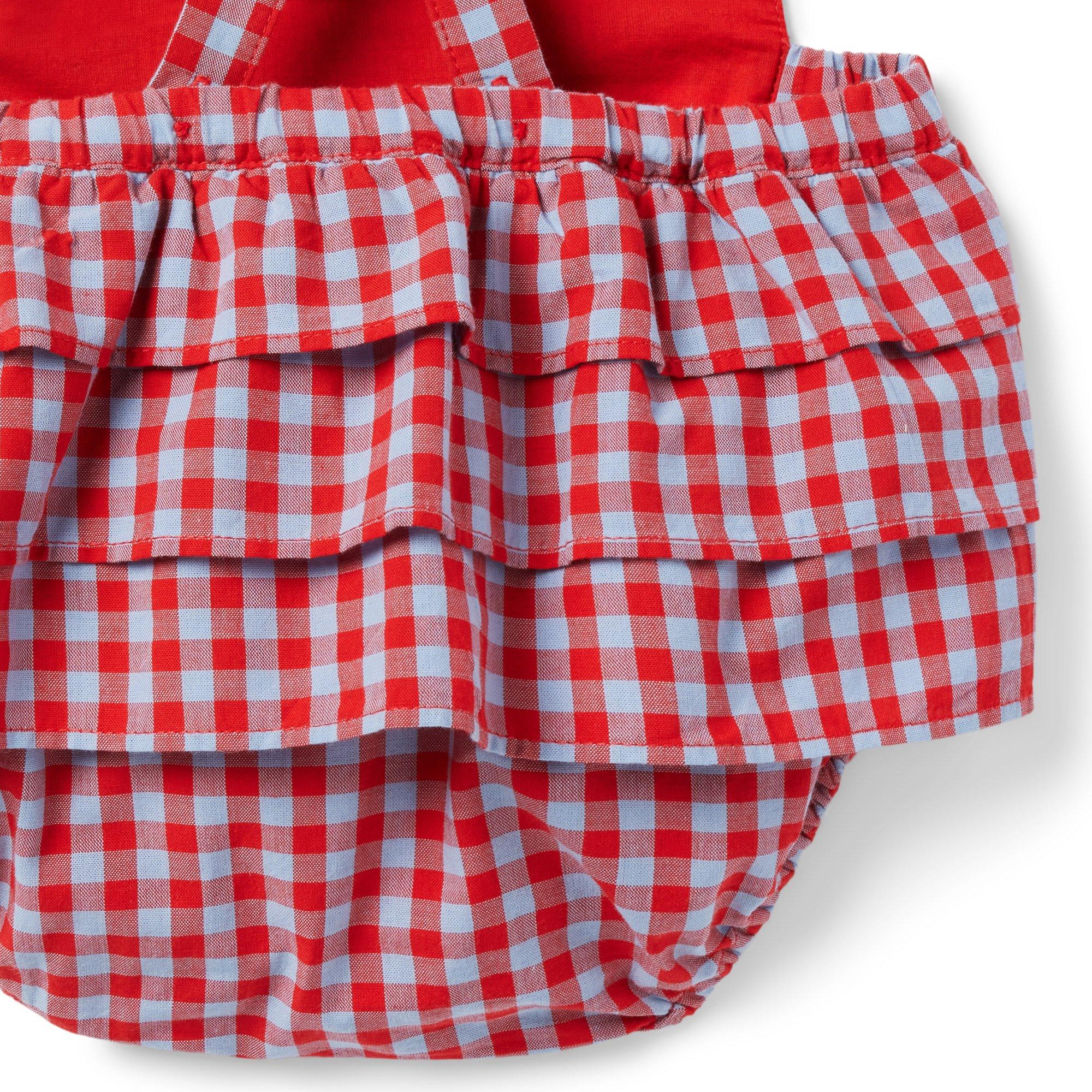 Baby Gingham Ruffle Poplin Romper image number 2