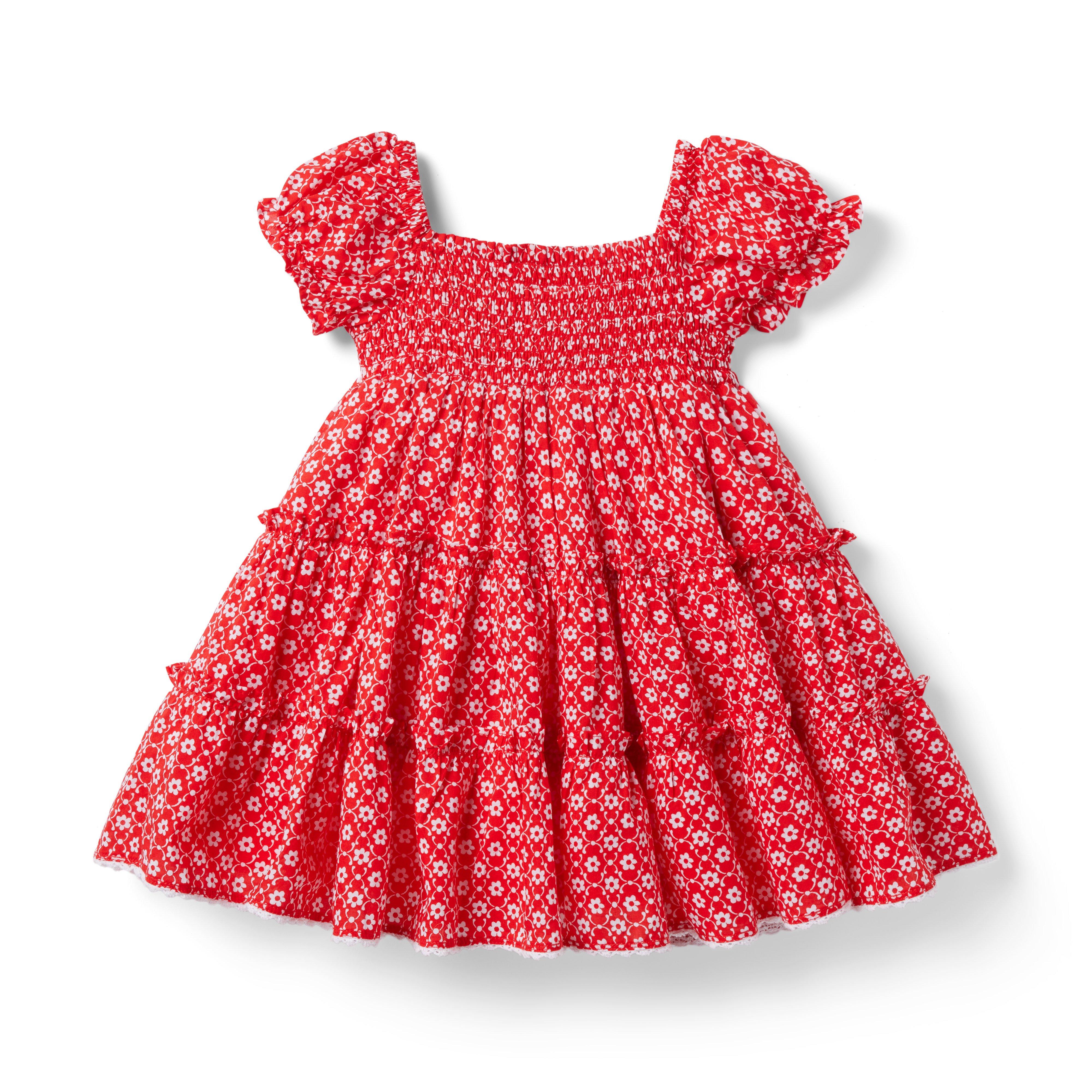 Baby Floral Smocked Puff Sleeve Dress image number 0