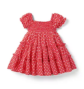 Baby Floral Smocked Puff Sleeve Dress