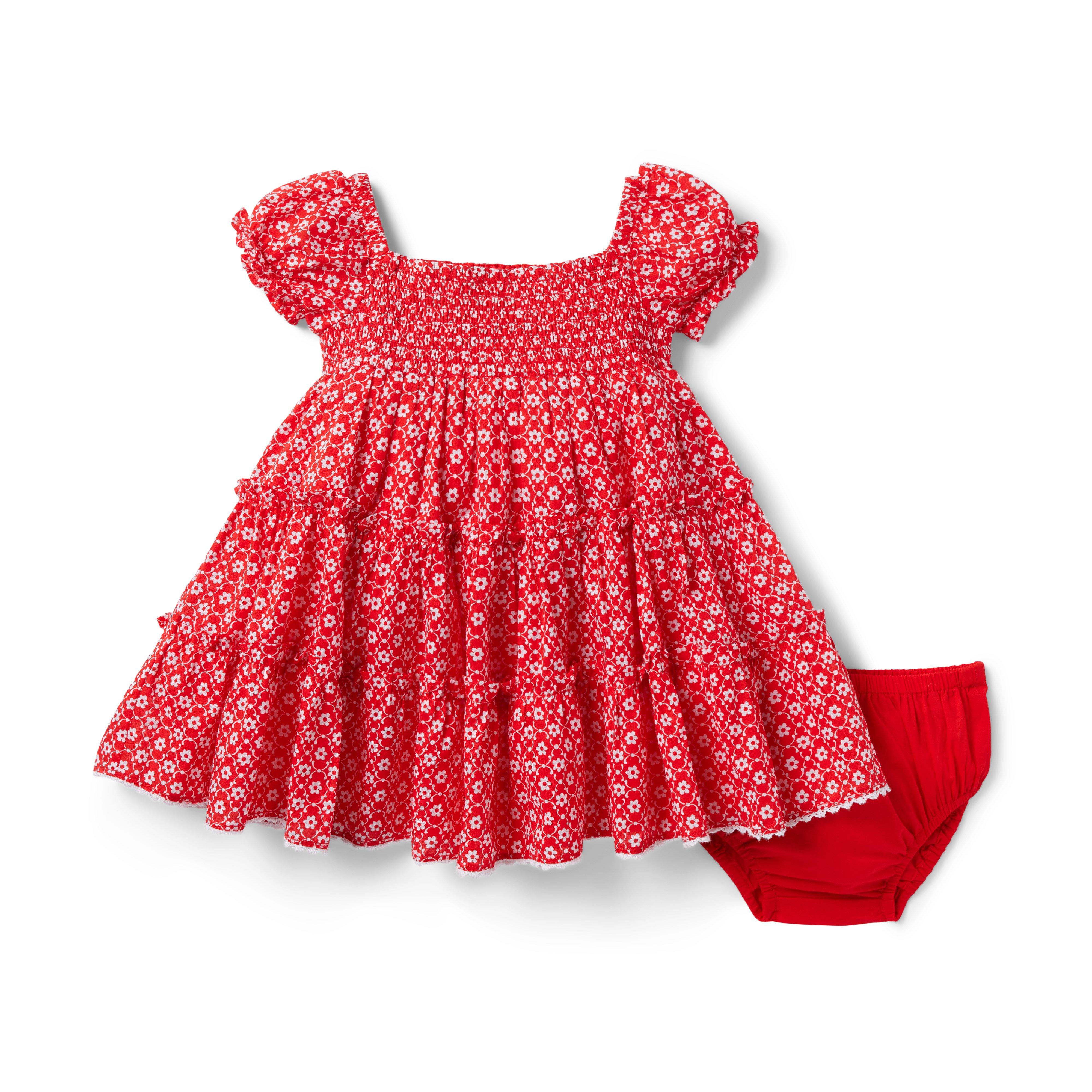 Baby Floral Smocked Puff Sleeve Dress image number 2