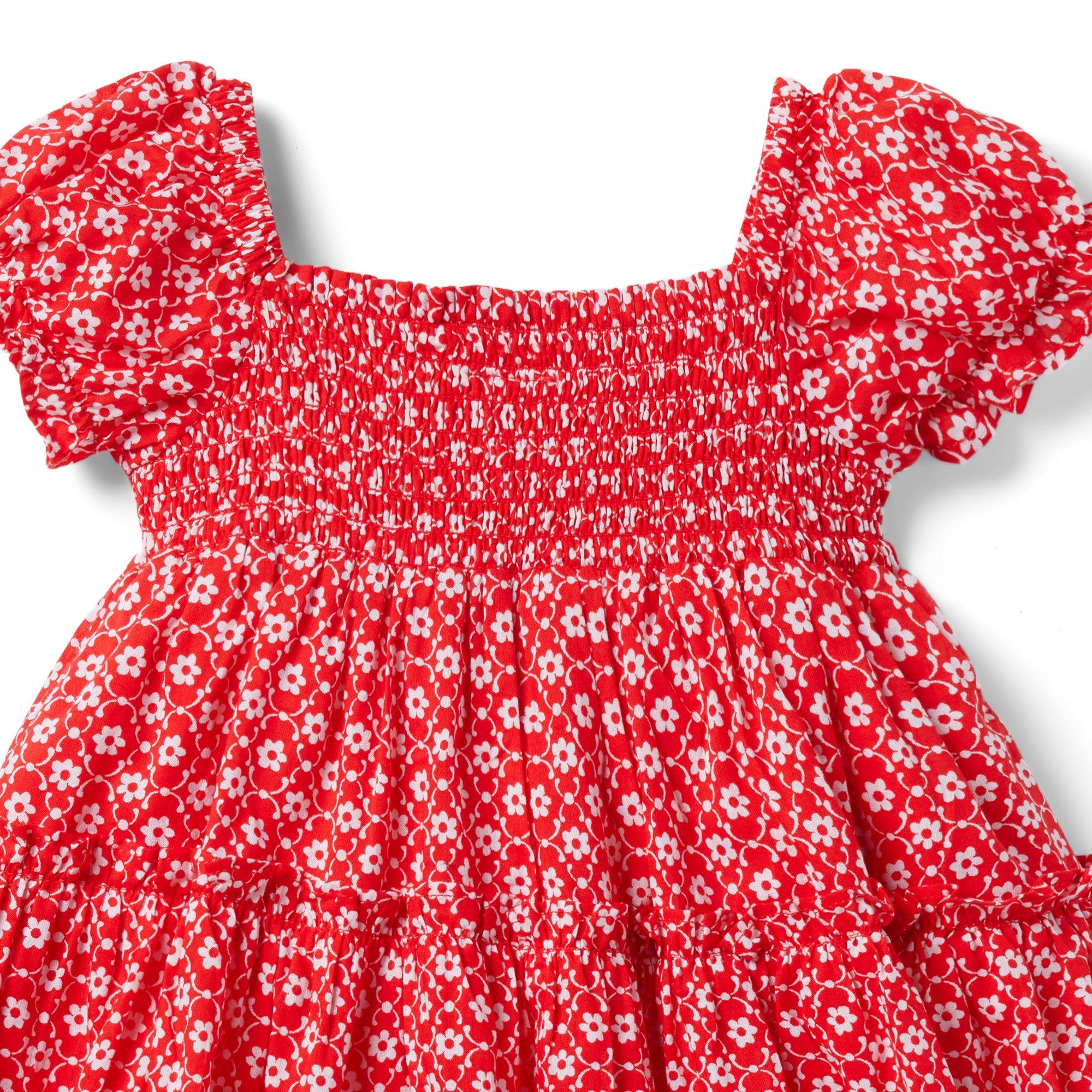Baby Floral Smocked Puff Sleeve Dress image number 3