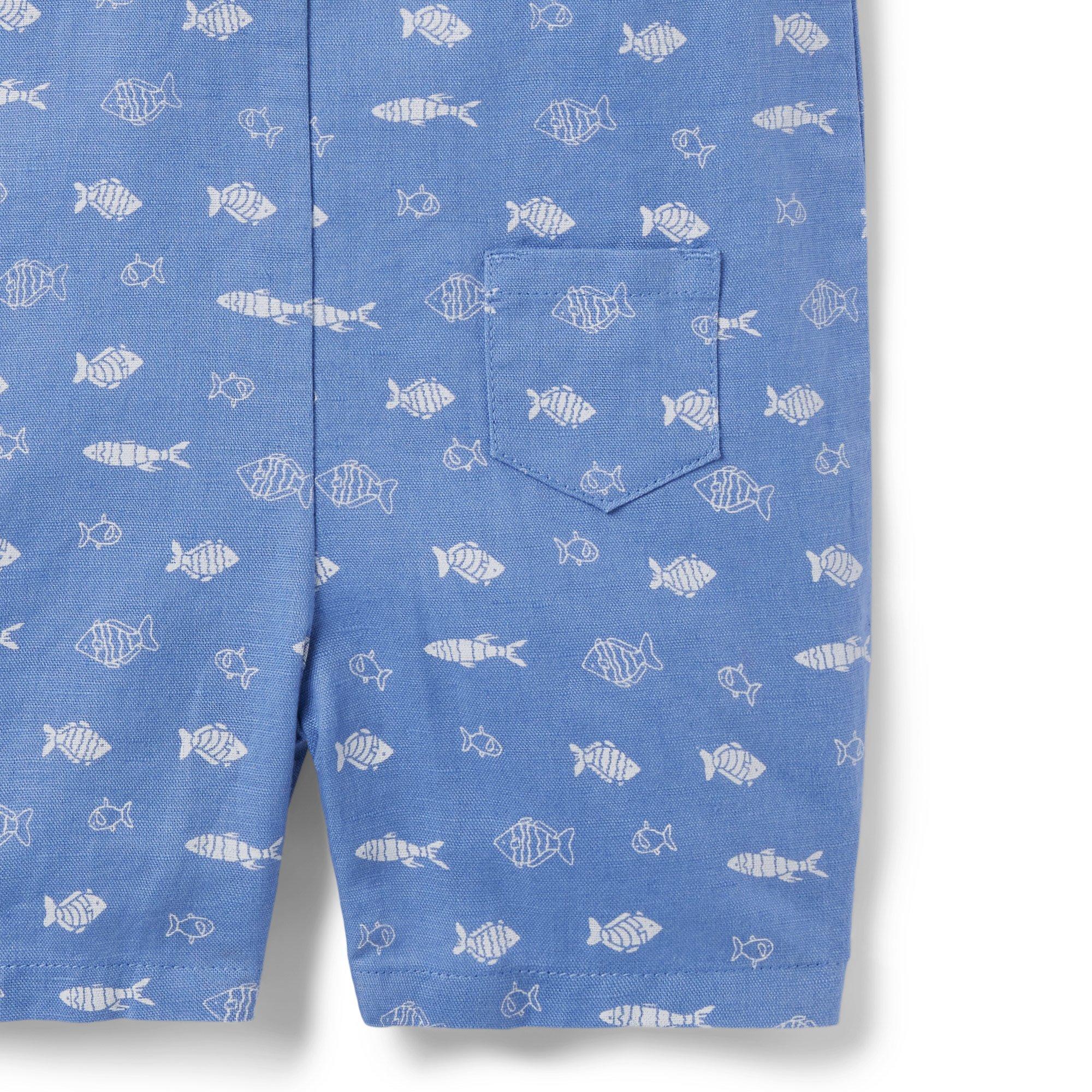 Baby Fish Collared Linen Romper image number 2