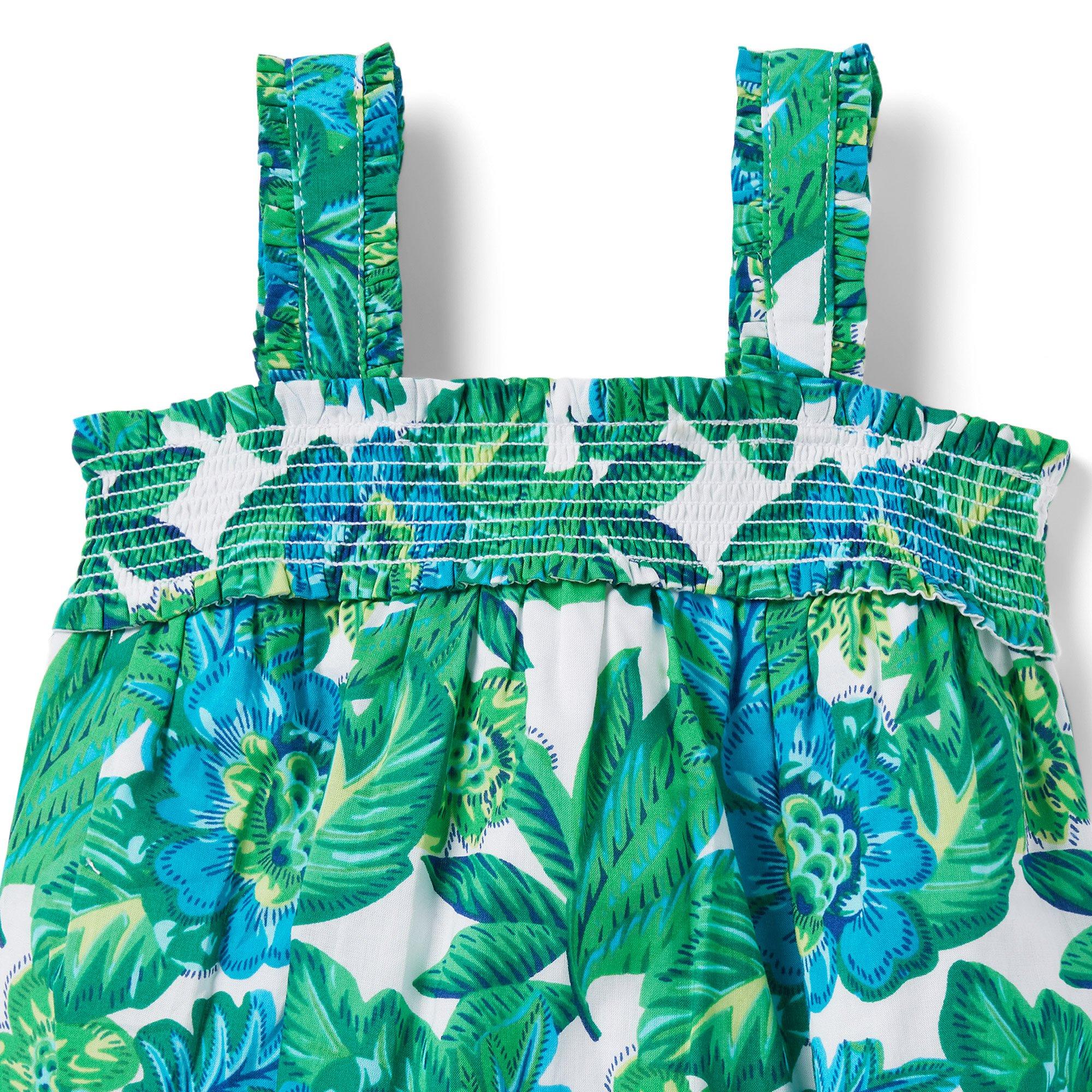 Baby Tropical Floral Smocked Romper image number 2