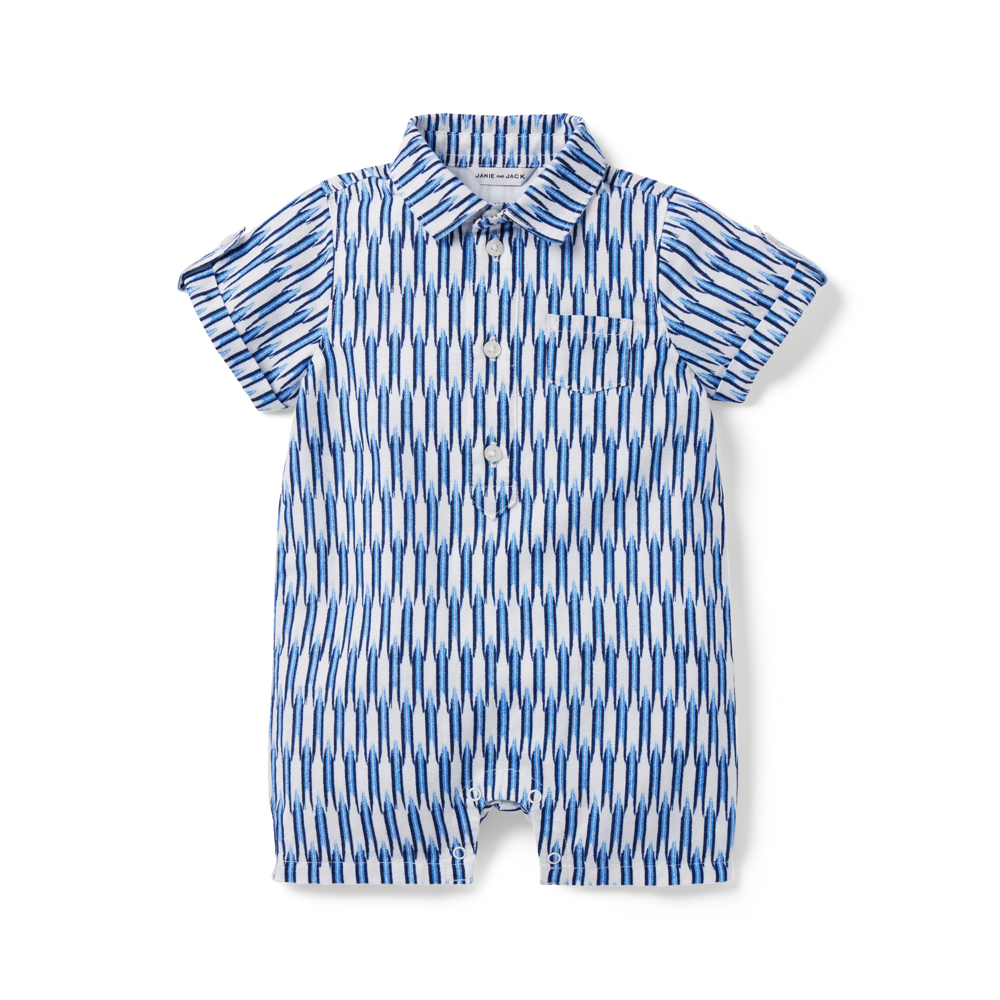 Baby Ikat Linen Romper image number 0