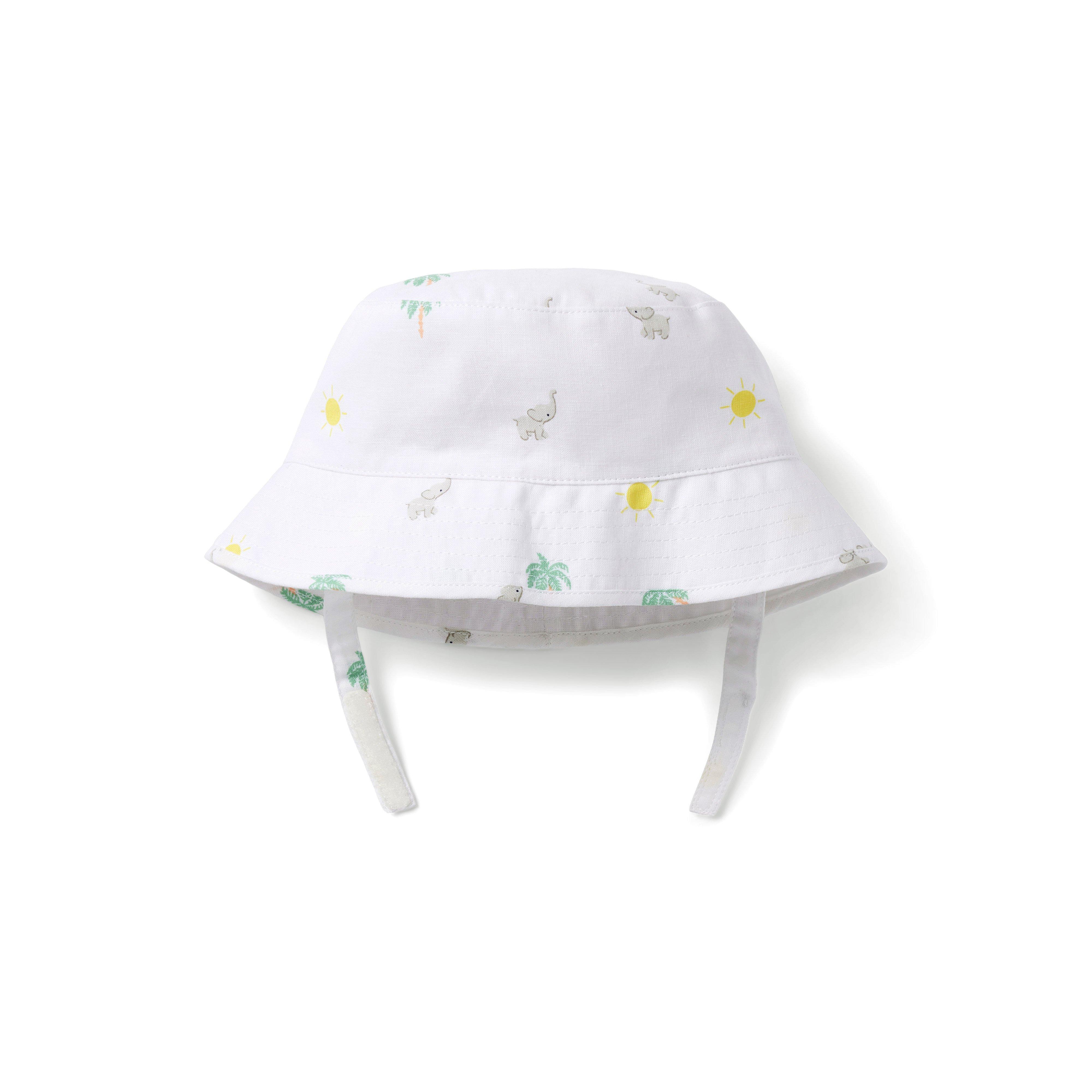 Baby Elephant Linen Bucket Hat