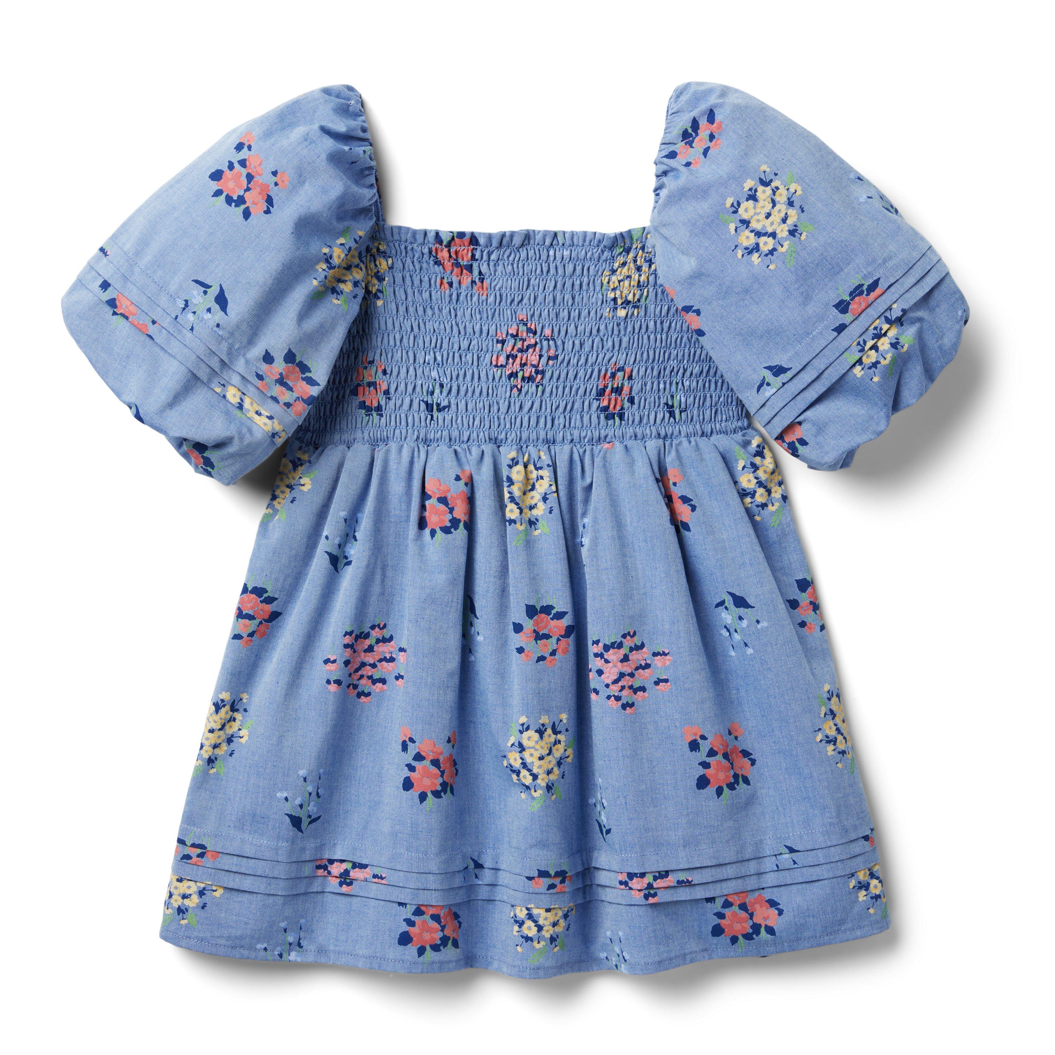 Floral Smocked Bubble Sleeve Dress image number 0