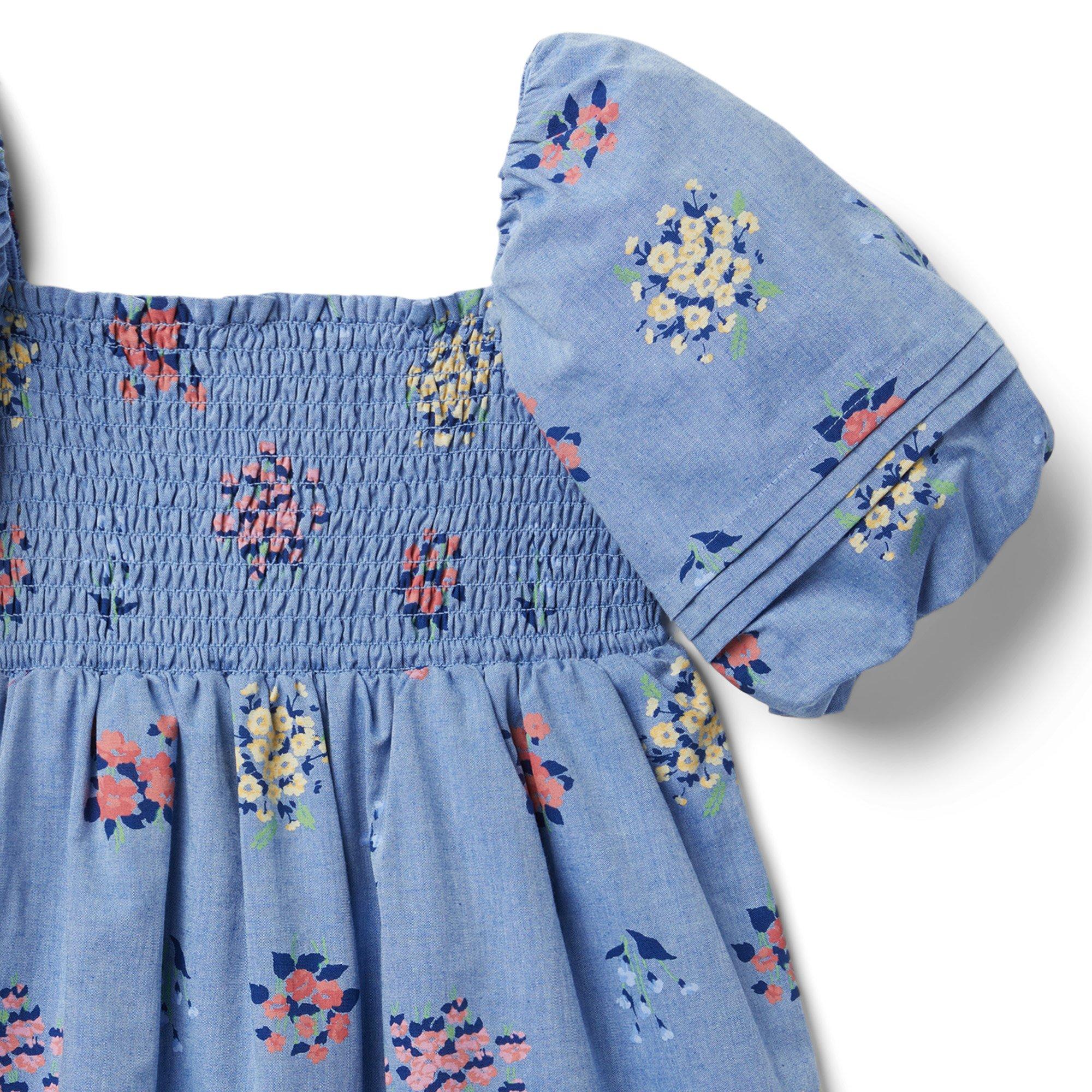 Floral Smocked Bubble Sleeve Dress image number 3