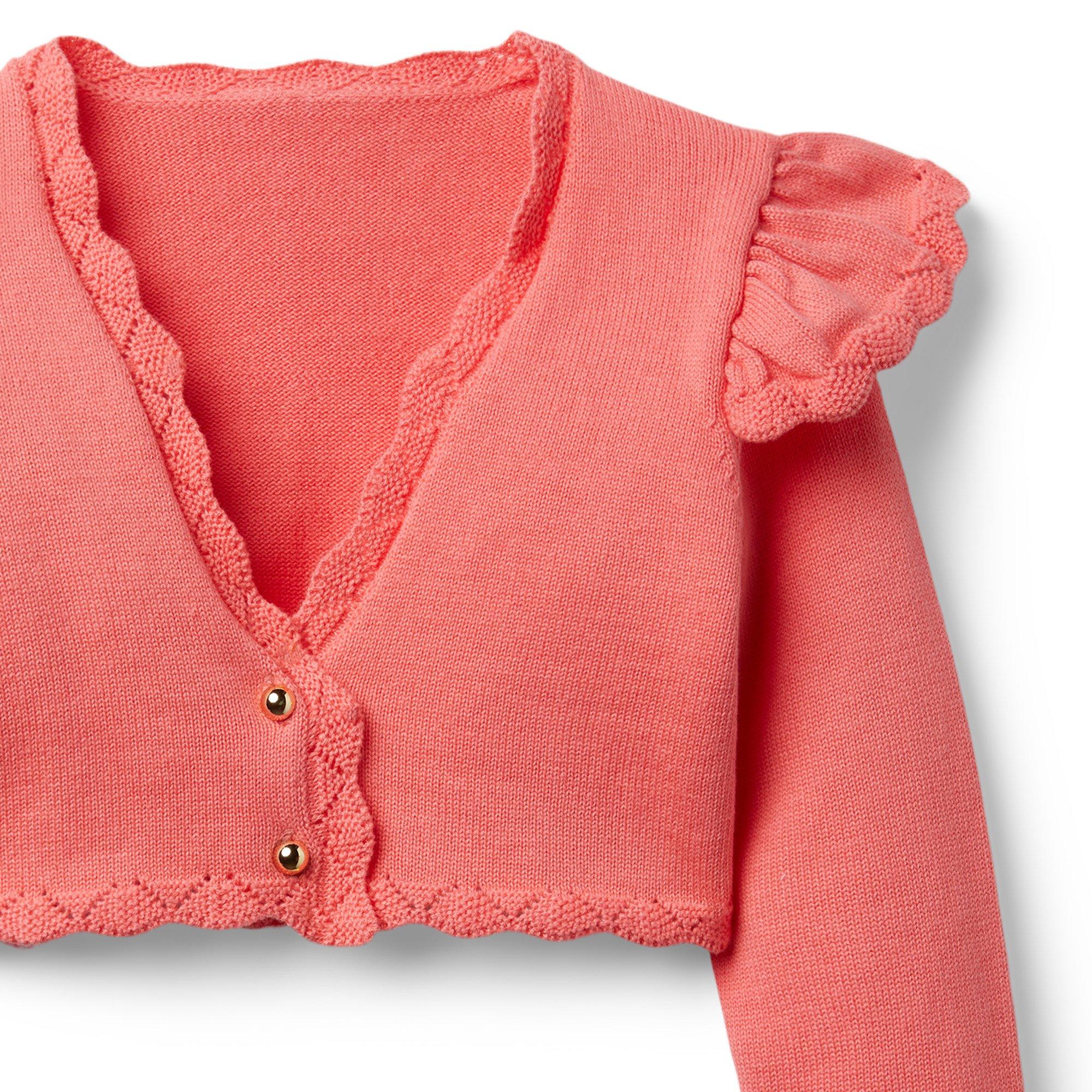 Cropped Ruffle Shoulder Cardigan image number 2