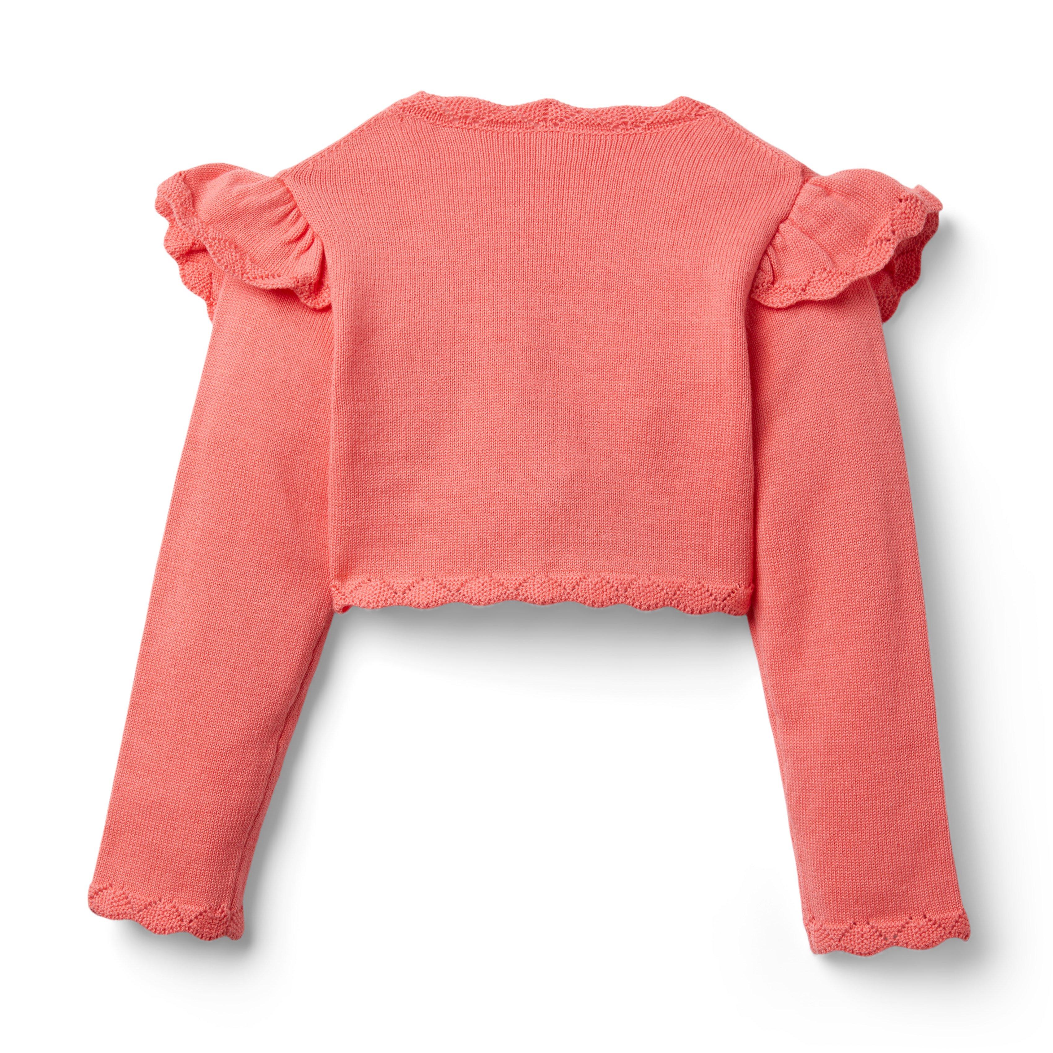 Cropped Ruffle Shoulder Cardigan image number 1