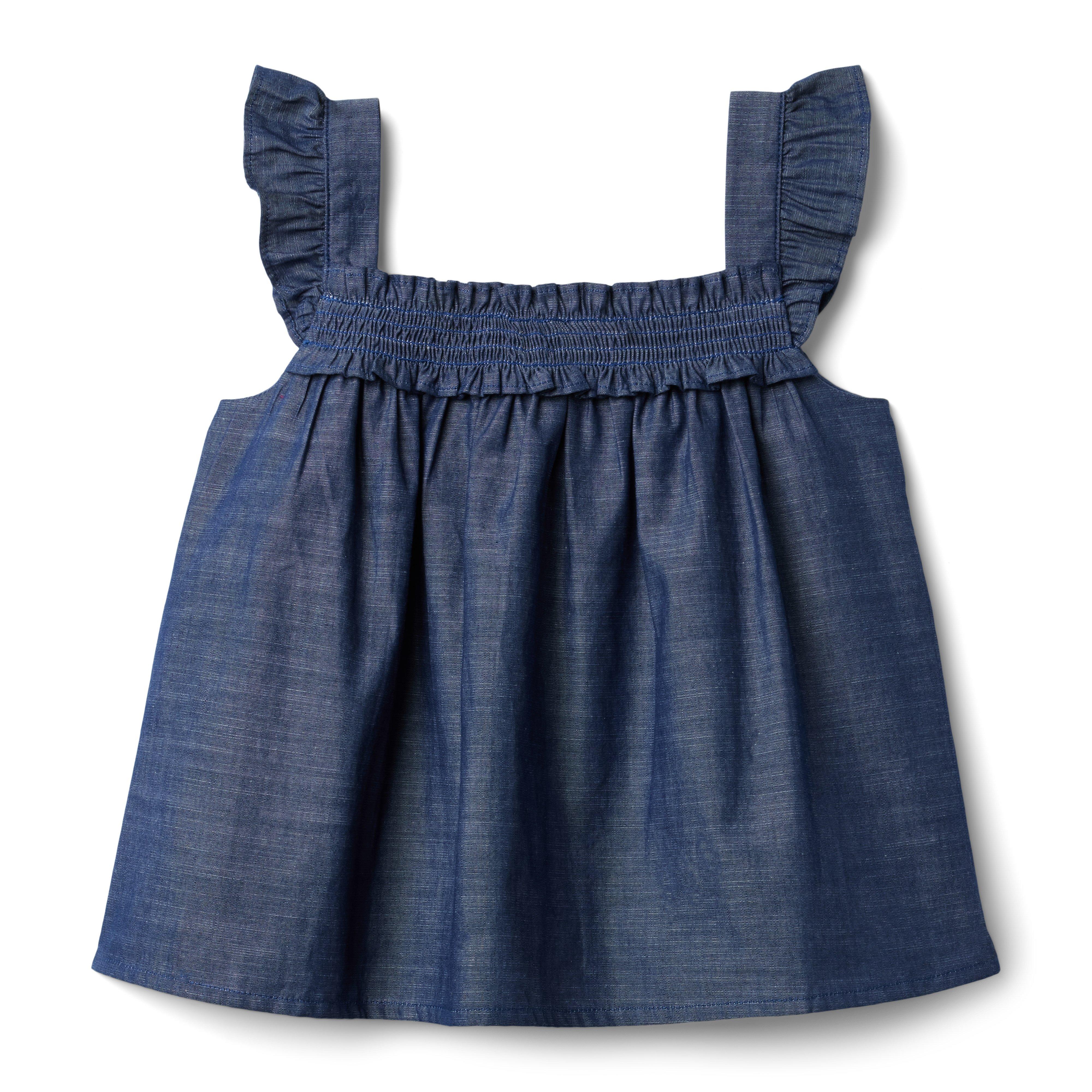 Chambray Smocked Top image number 0