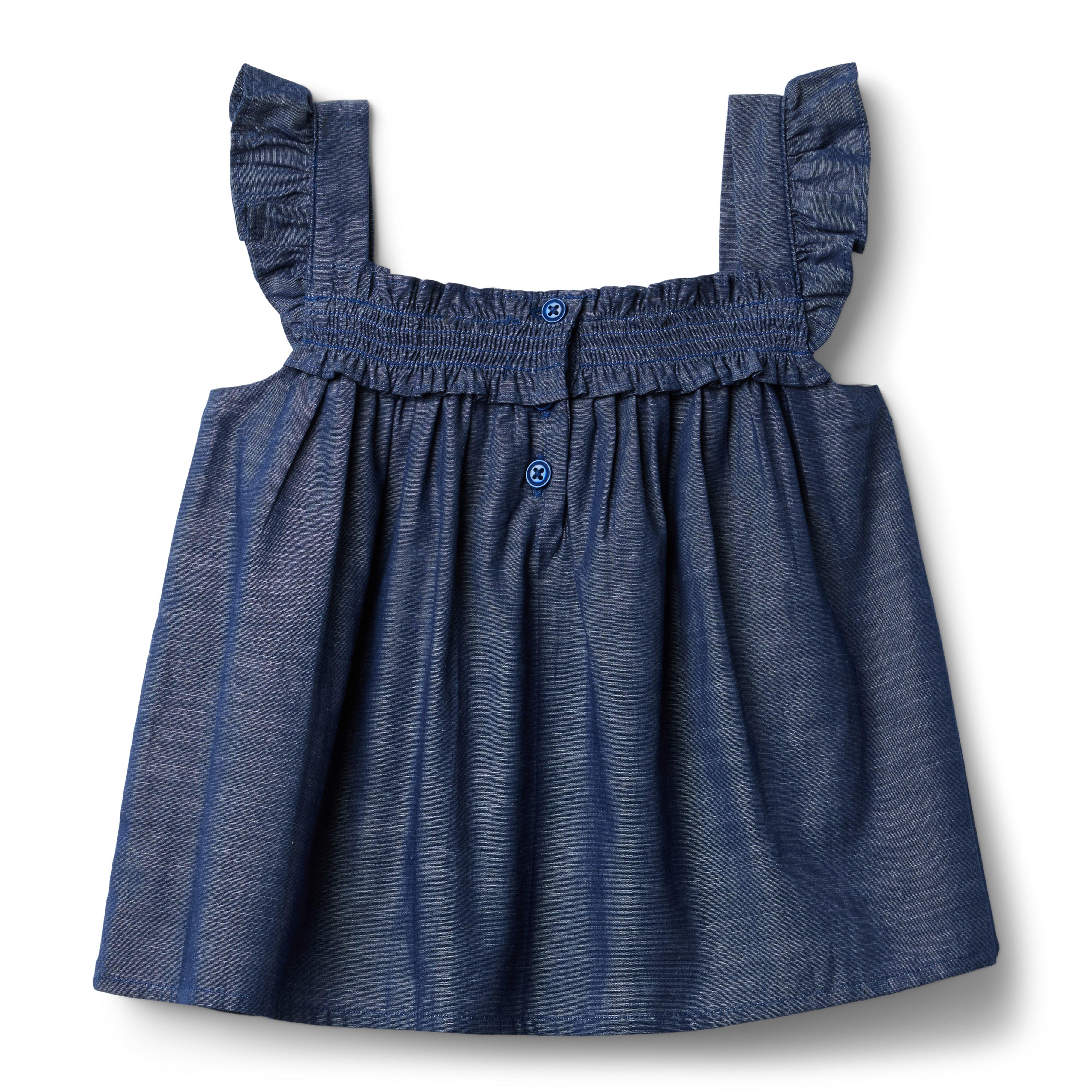 Chambray Smocked Top image number 1