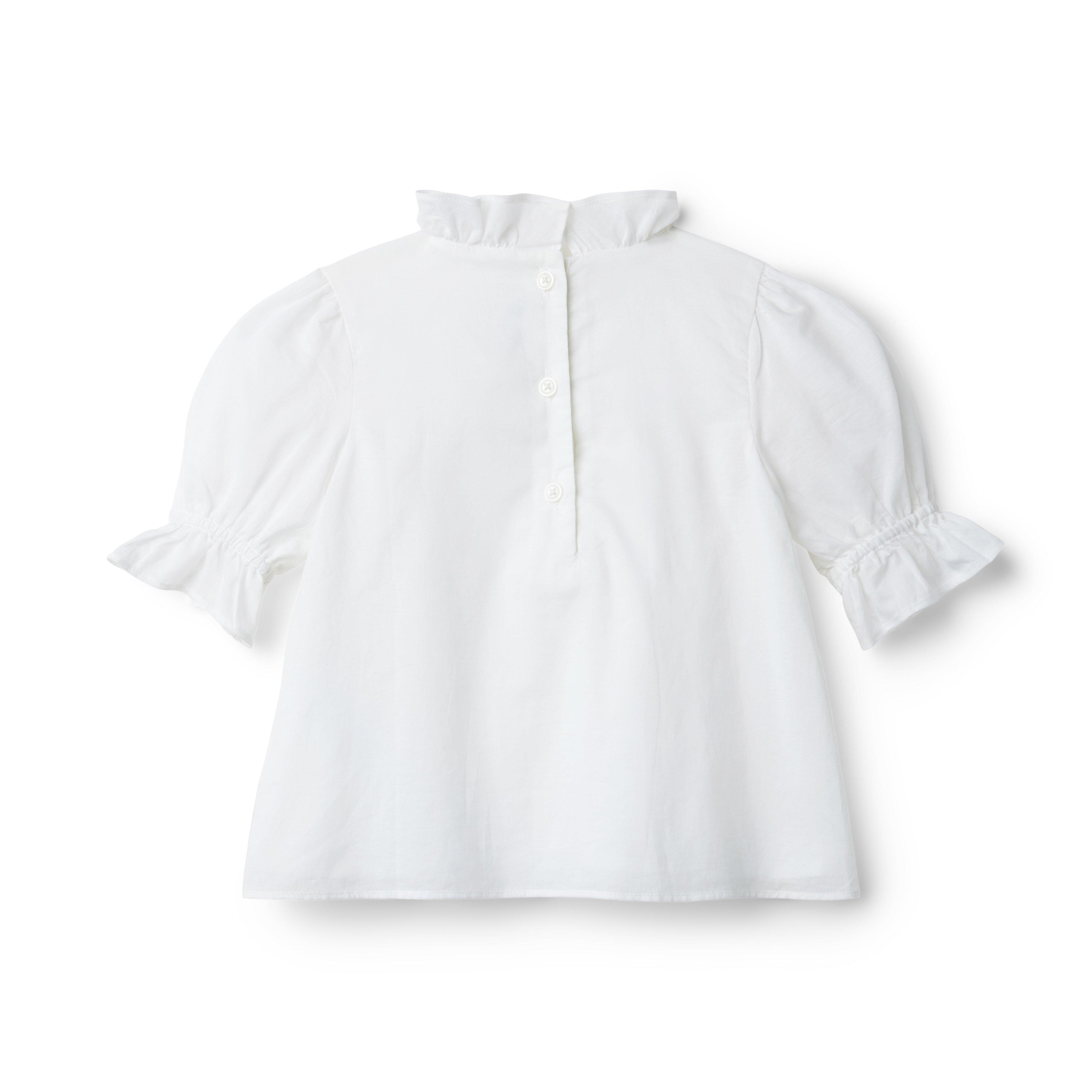 Girl White Ruffle Trim Top by Janie and Jack