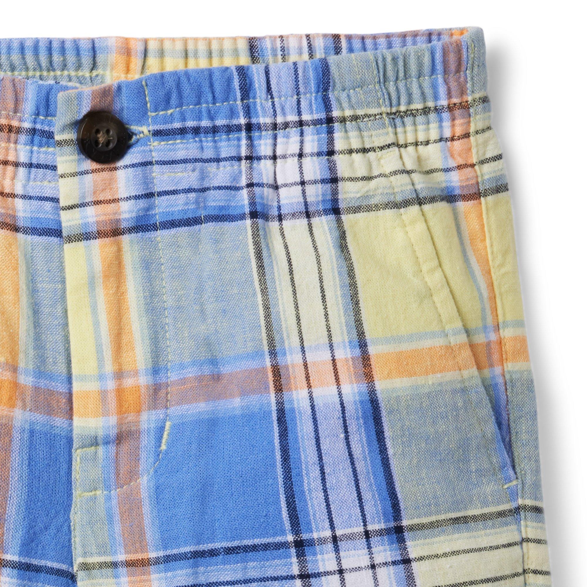 Plaid Linen Pull-On Short  image number 2