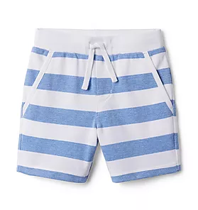 Striped Pique Pull-On Short