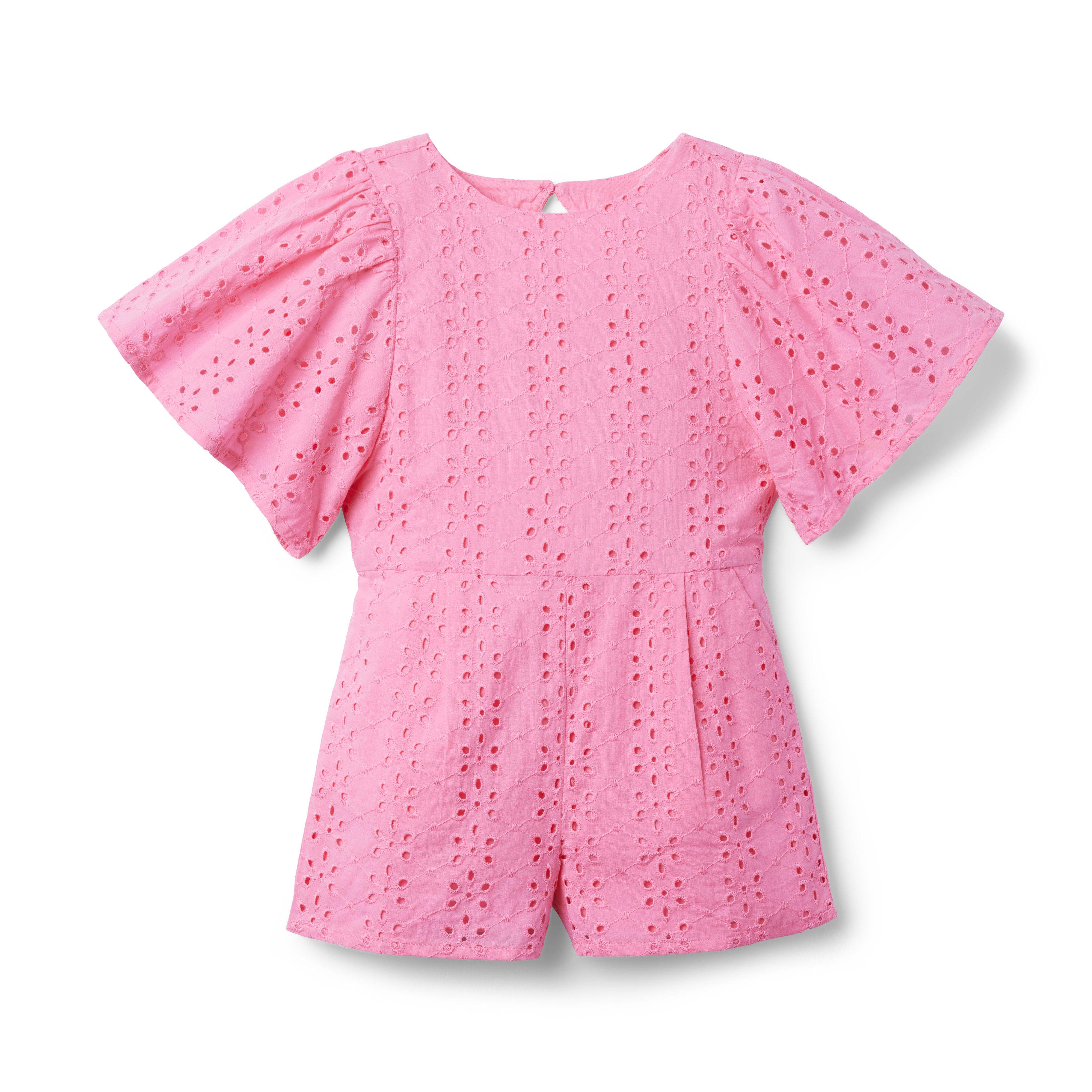 Eyelet Flutter Sleeve Romper image number 1