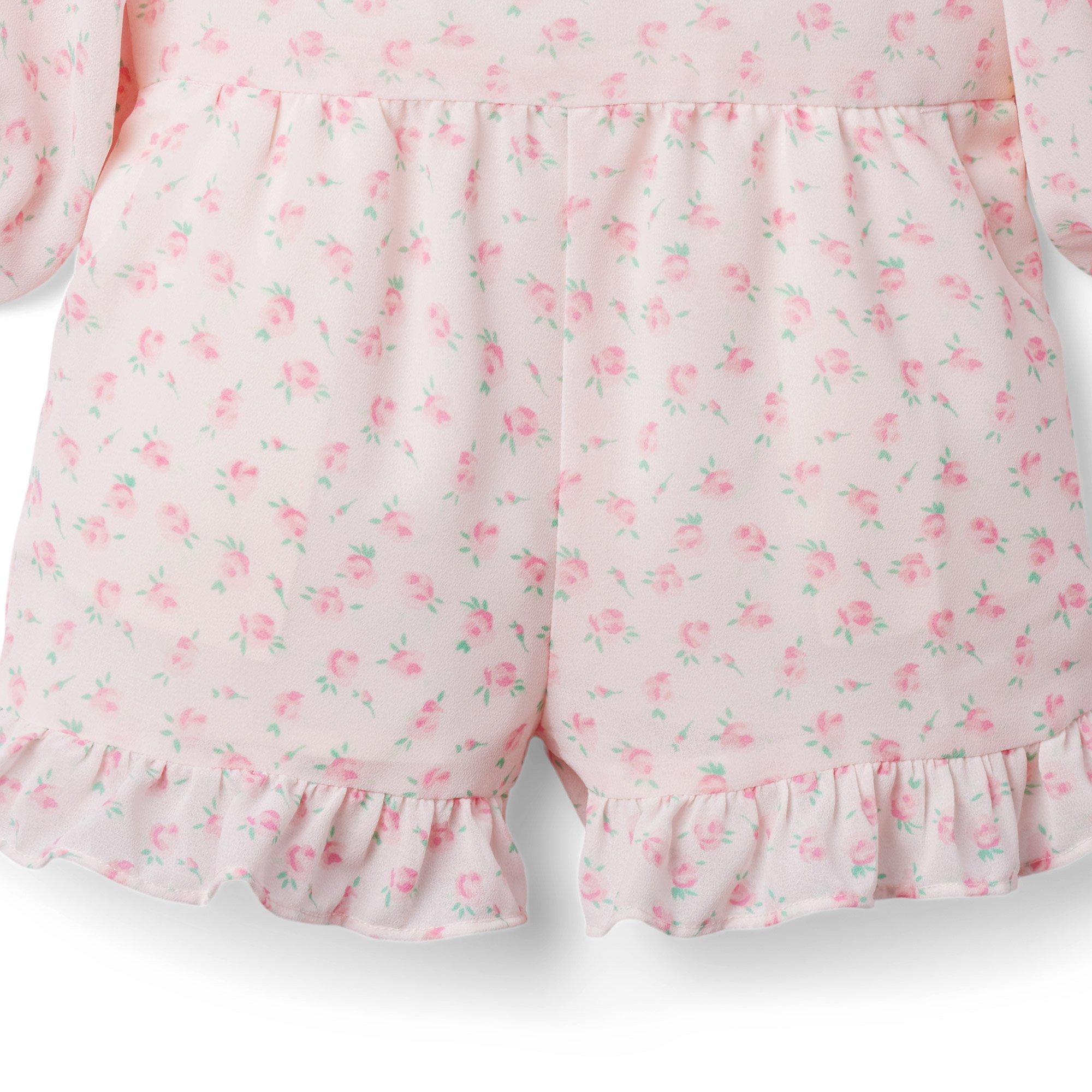 Floral Ruffle Trim Romper image number 4