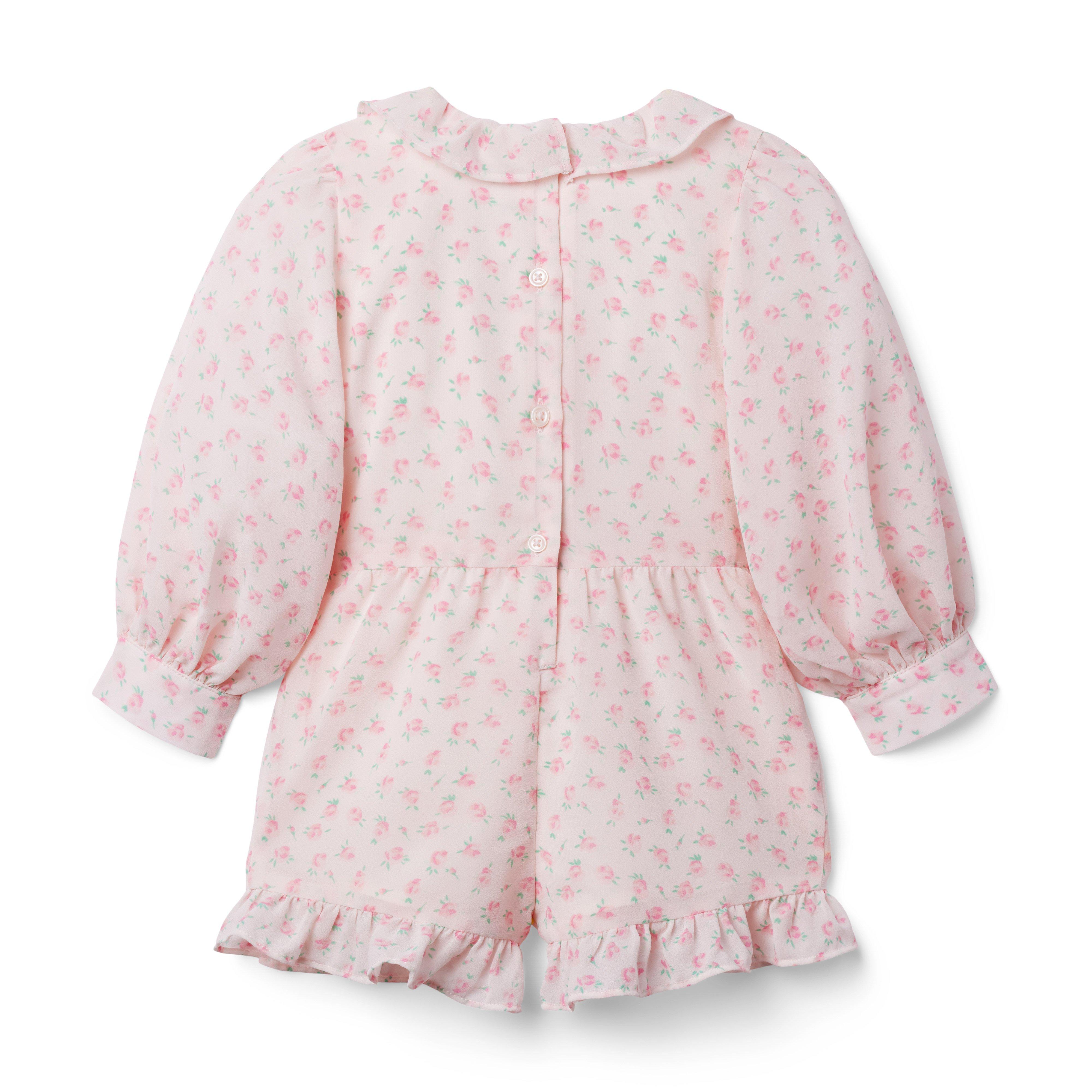 Floral Ruffle Trim Romper image number 2