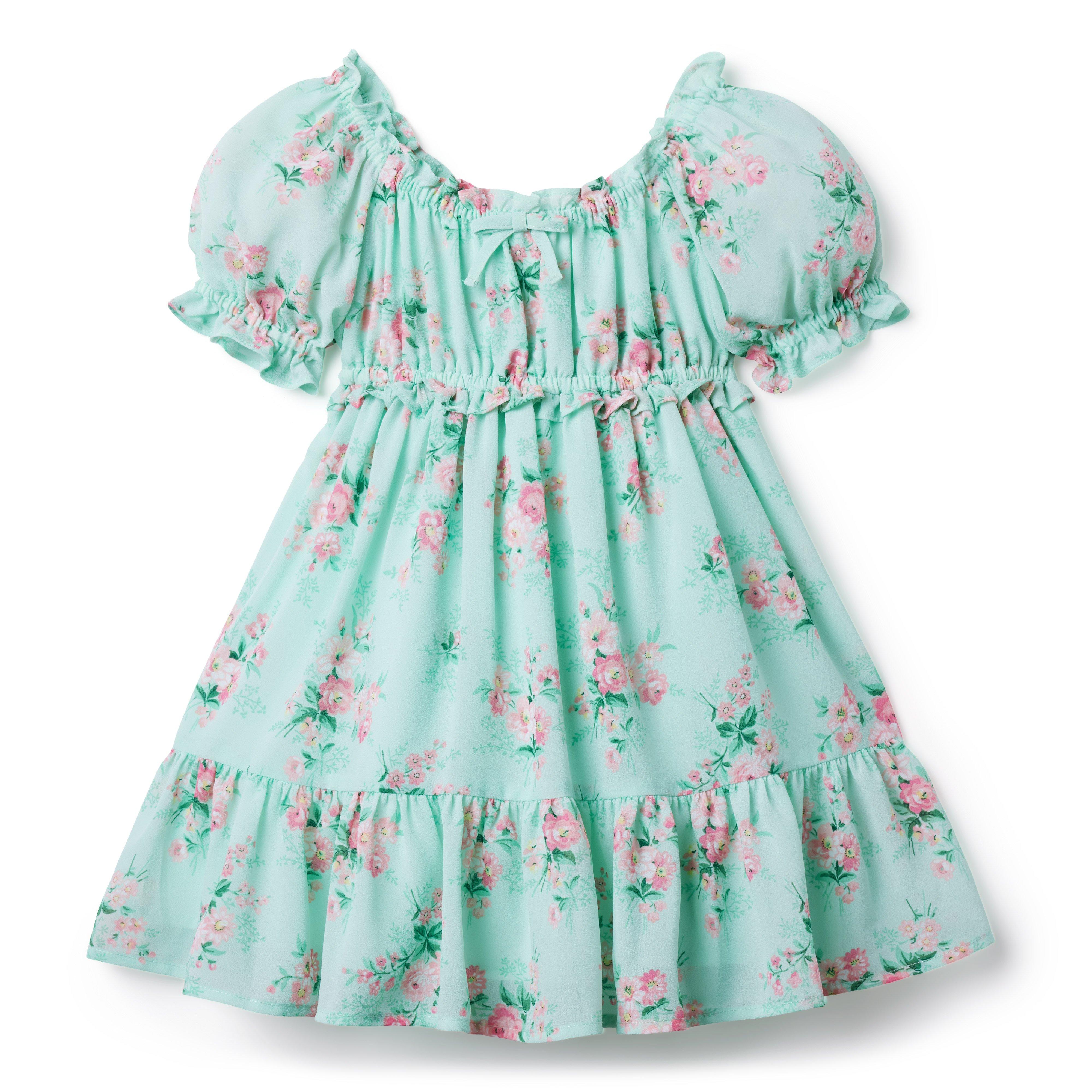 Floral Chiffon Puff Sleeve Dress image number 1