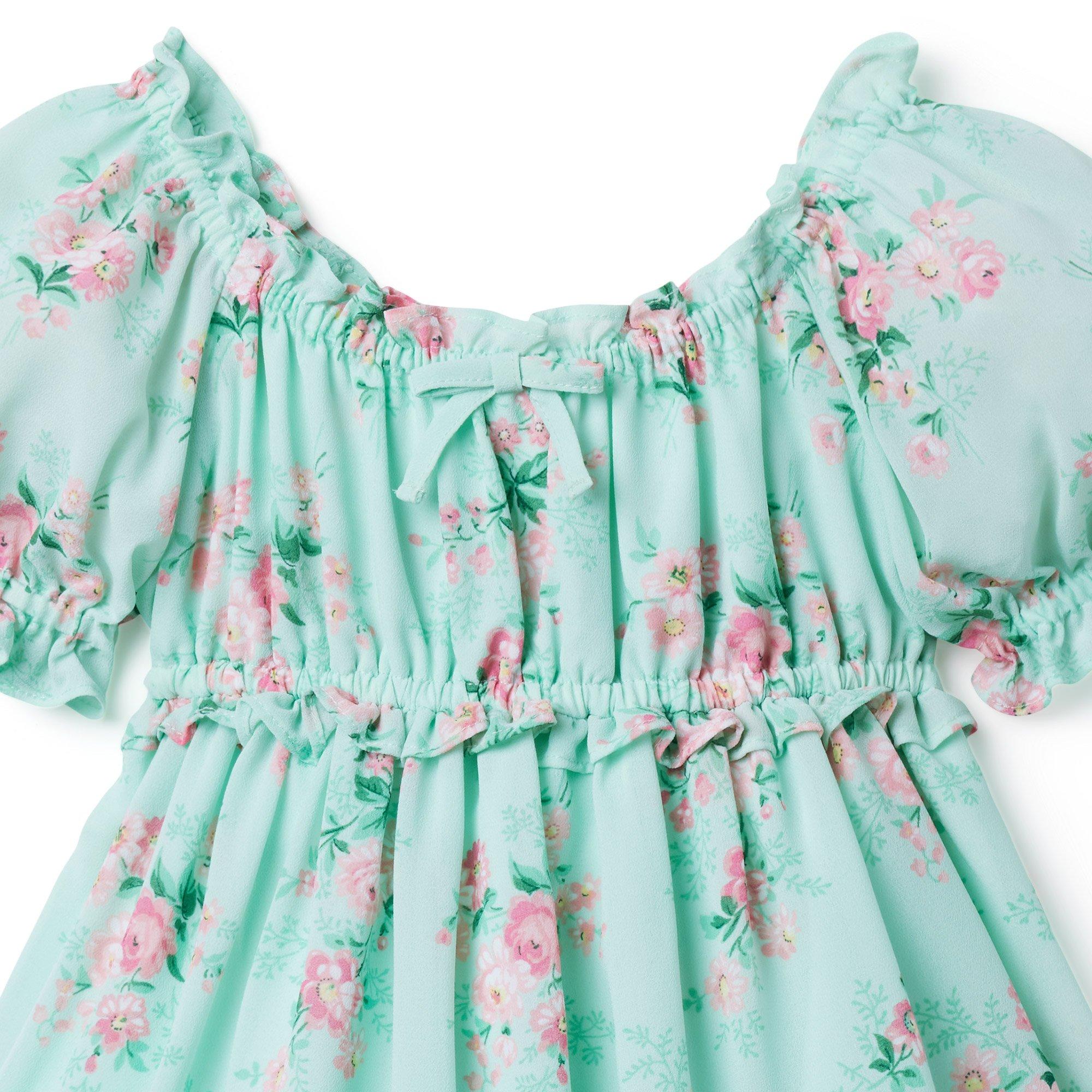 Floral Chiffon Puff Sleeve Dress image number 3