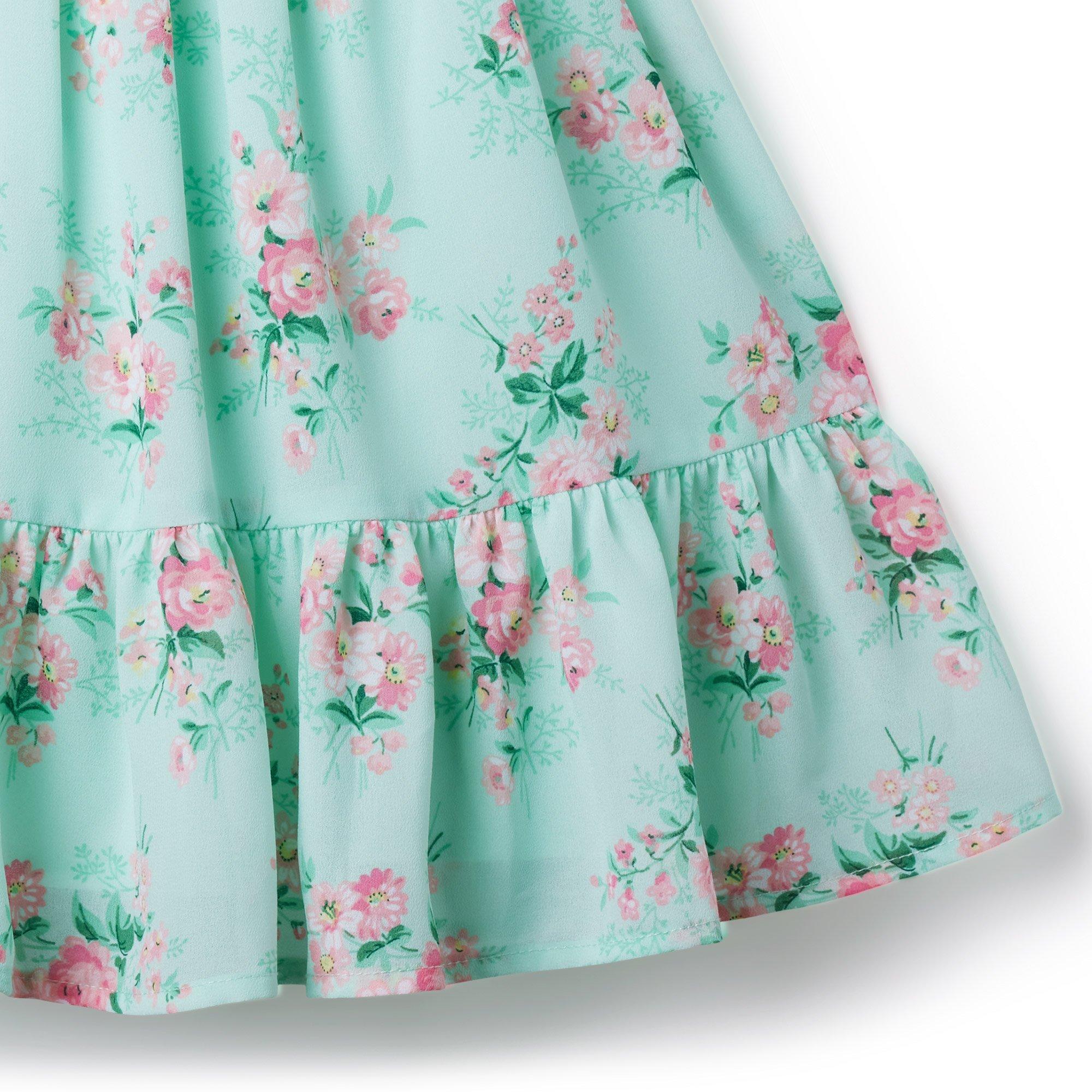 Floral Chiffon Puff Sleeve Dress image number 4