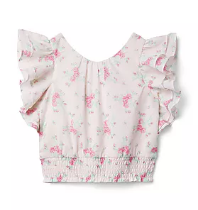 Floral Ruffle Sleeve Top
