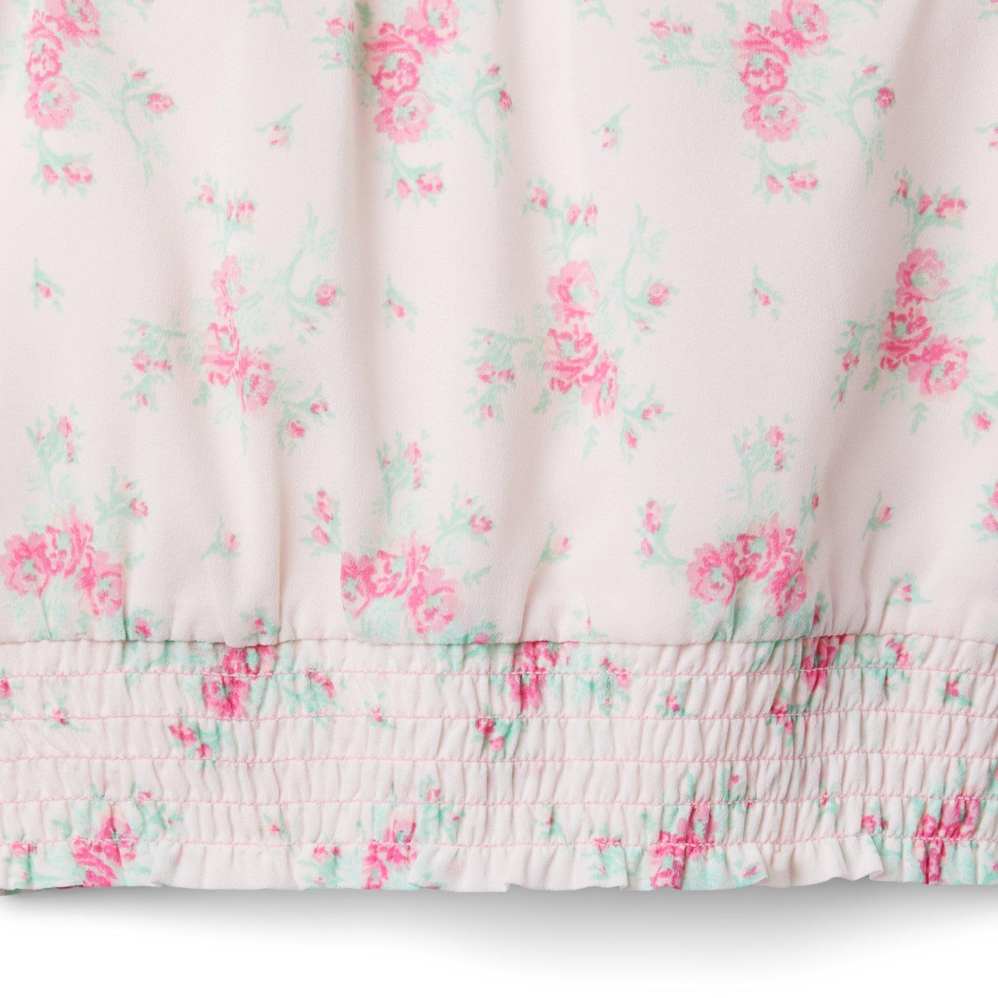 Girl Petal Pink Floral Floral Ruffle Sleeve Top by Janie and Jack