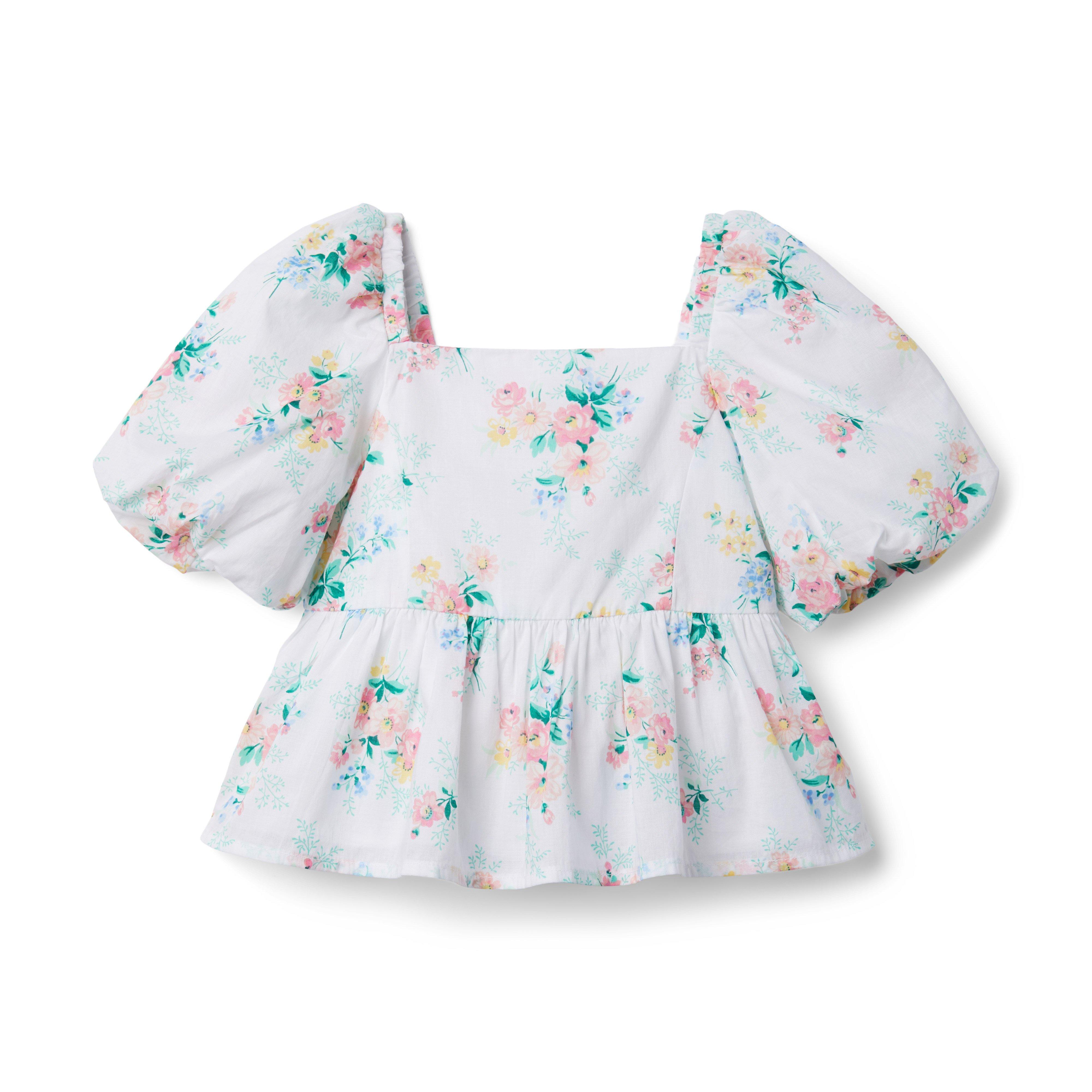 Floral Bubble Sleeve Top
