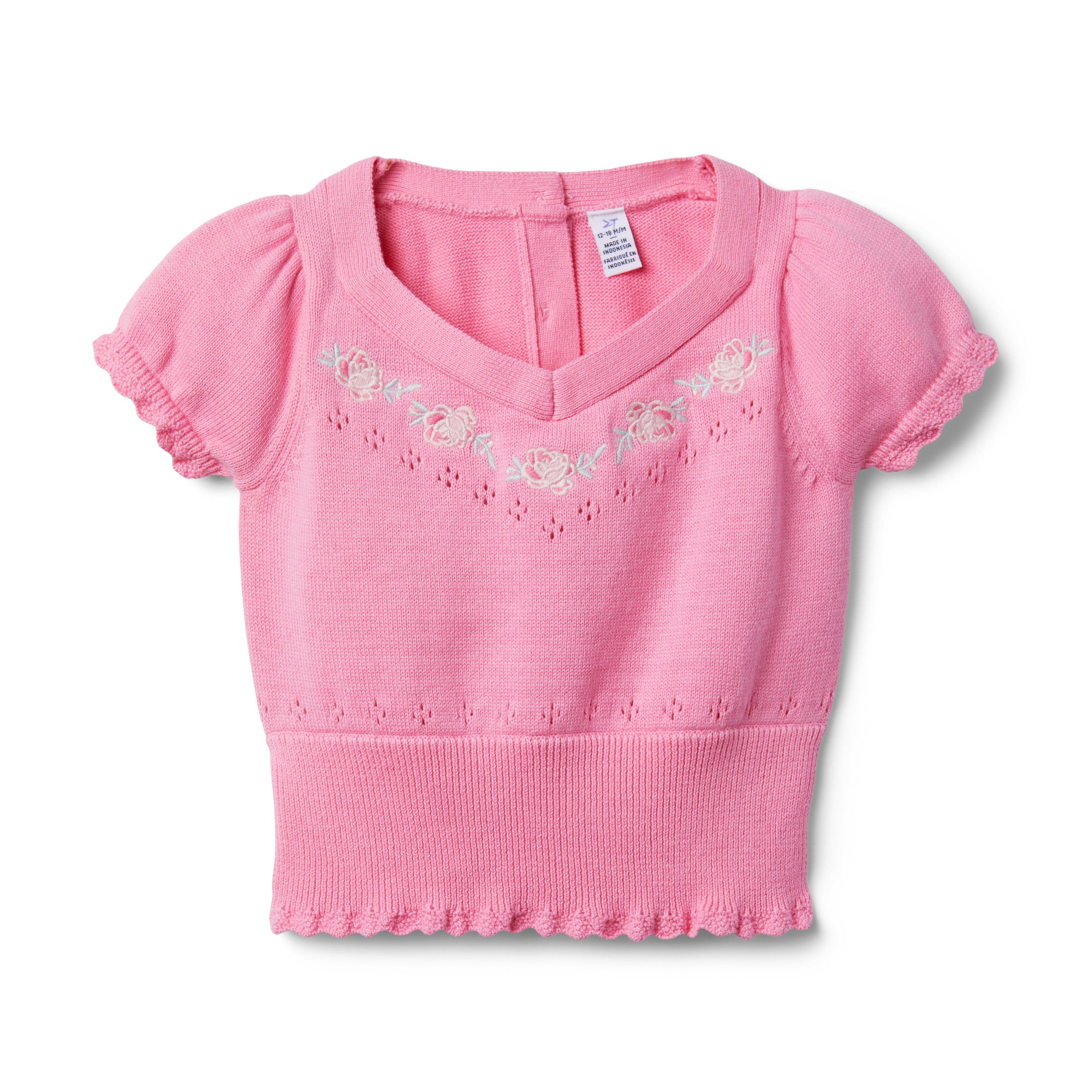Cropped Puff Sleeve Sweater Top image number 0