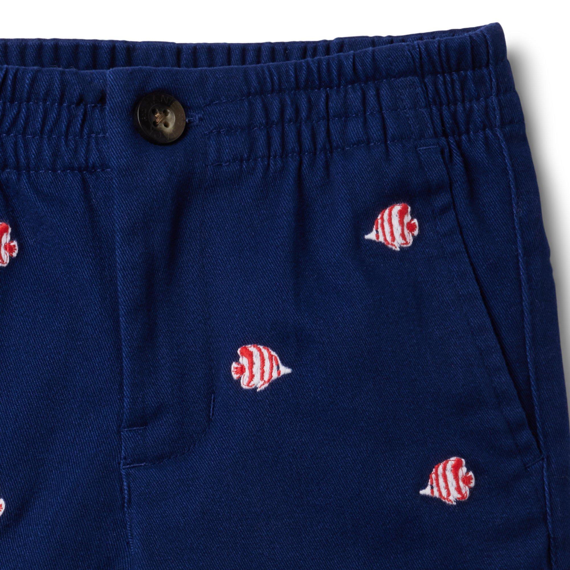 Embroidered Fish Twill Short image number 2