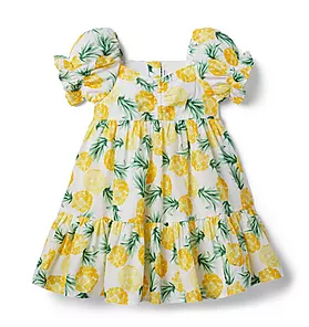 Pineapple Puff Sleeve Dress
