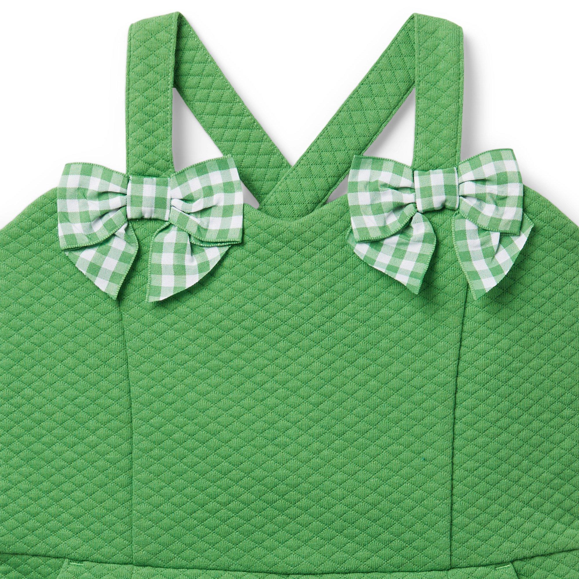 Quilted Gingham Bow Romper image number 2