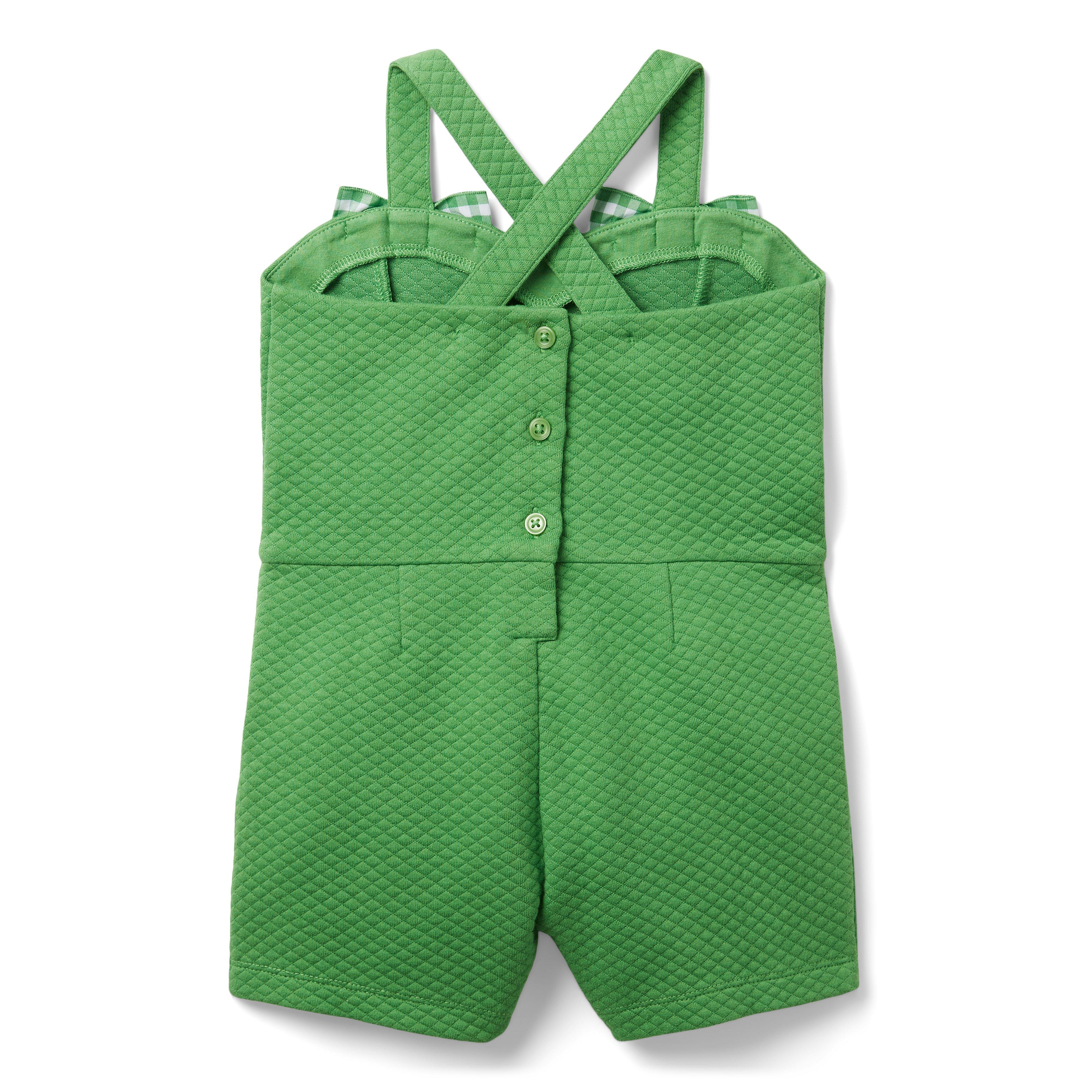 Quilted Gingham Bow Romper image number 1