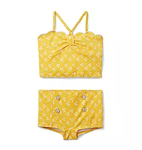 Floral Scalloped 2-Piece Swimsuit