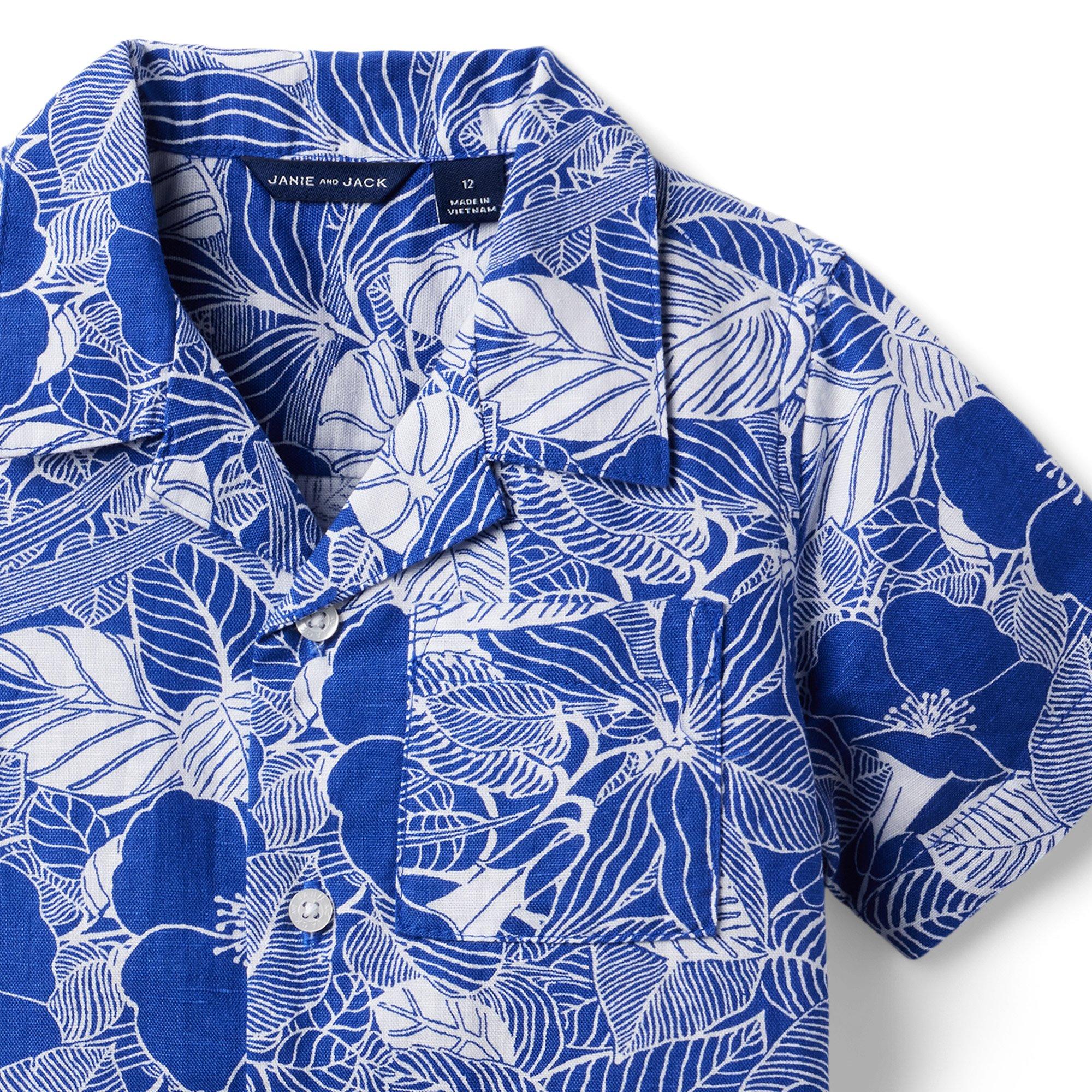 Tropical Leaf Linen Cabana Shirt image number 2