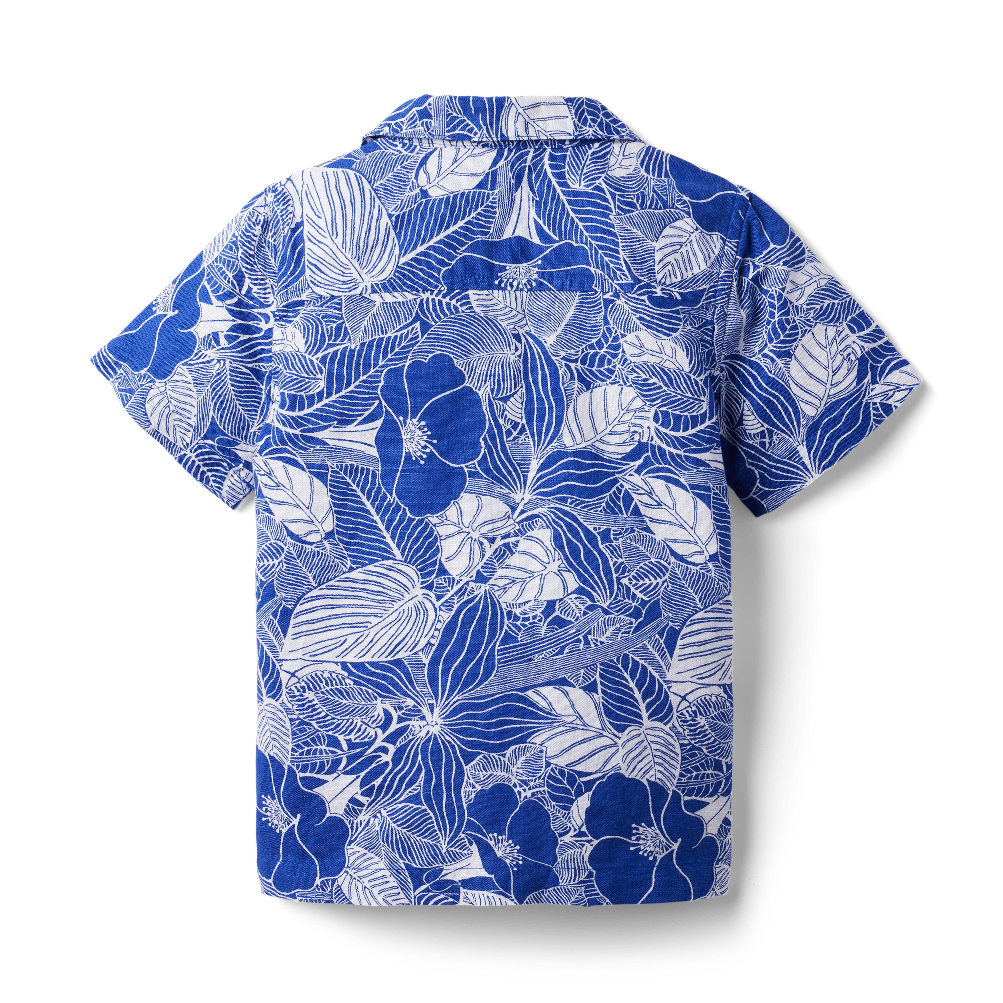Tropical Leaf Linen Cabana Shirt image number 1