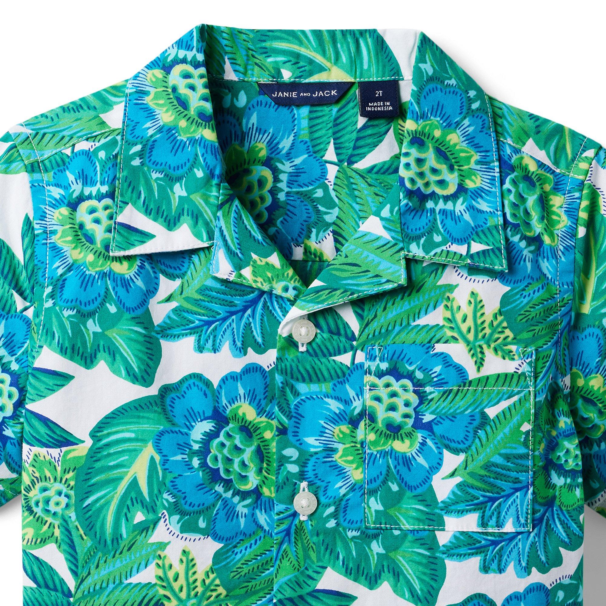 Tropical Floral Poplin Cabana Shirt image number 3