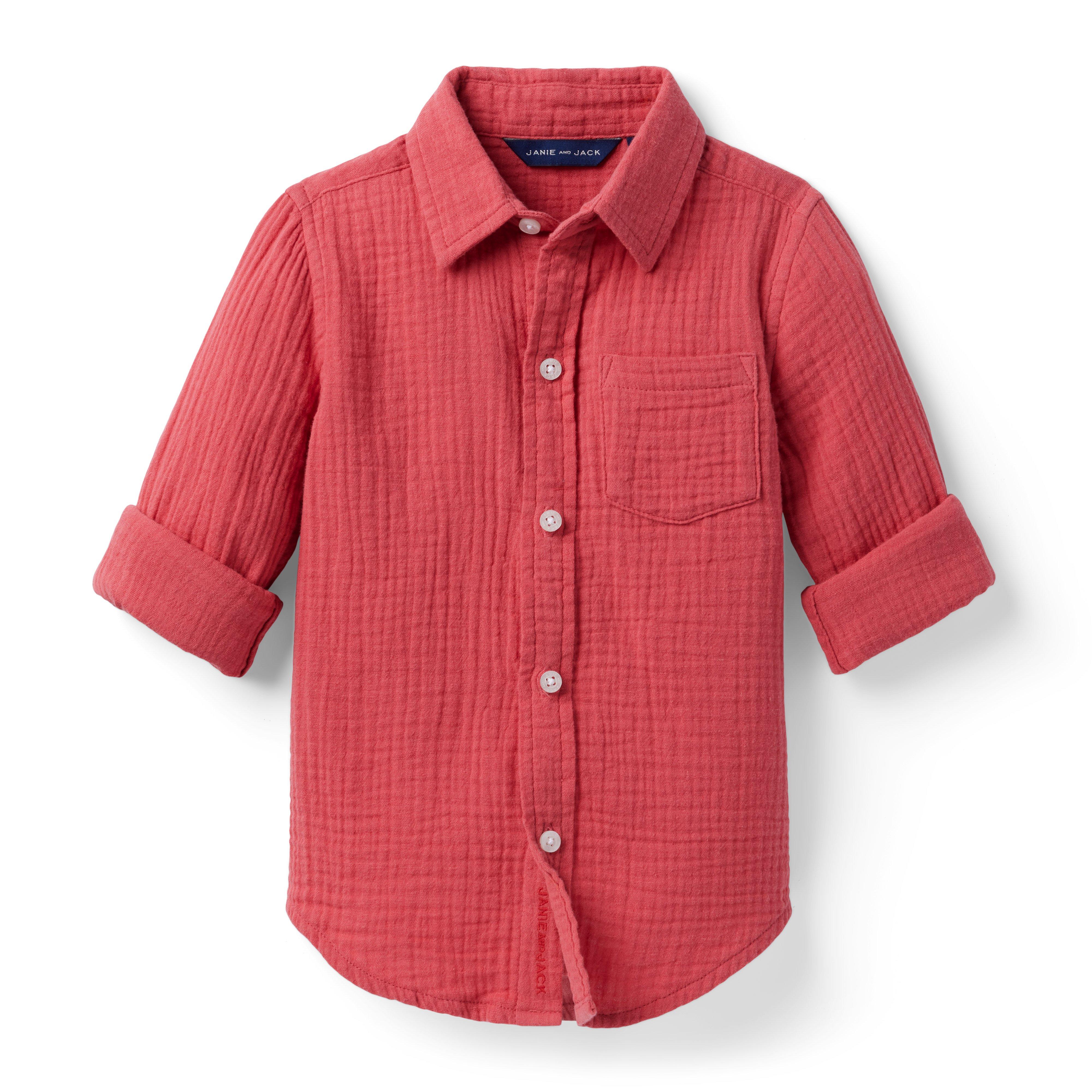 Gauze Roll-Cuff Shirt