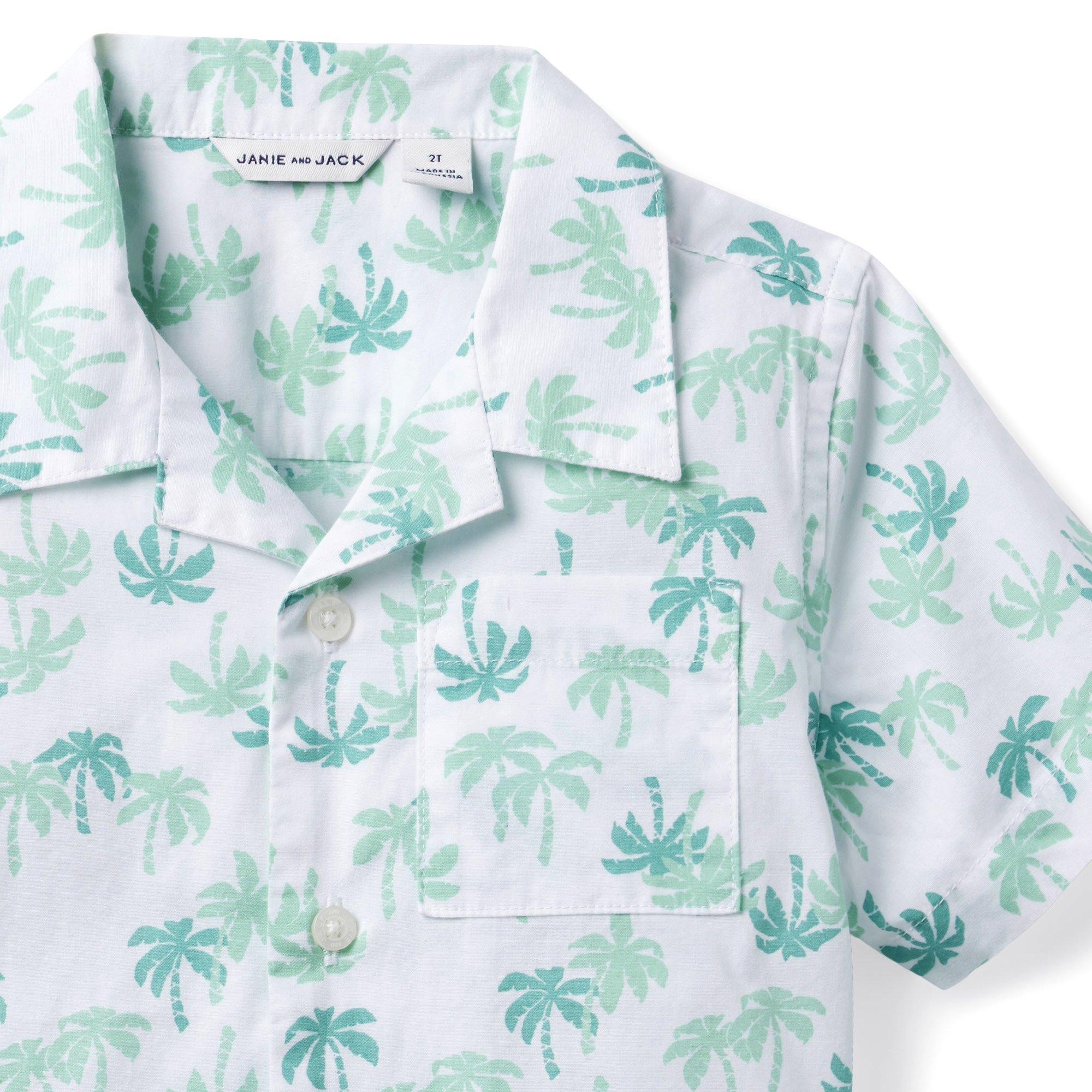 Palm Tree Poplin Cabana Shirt image number 2