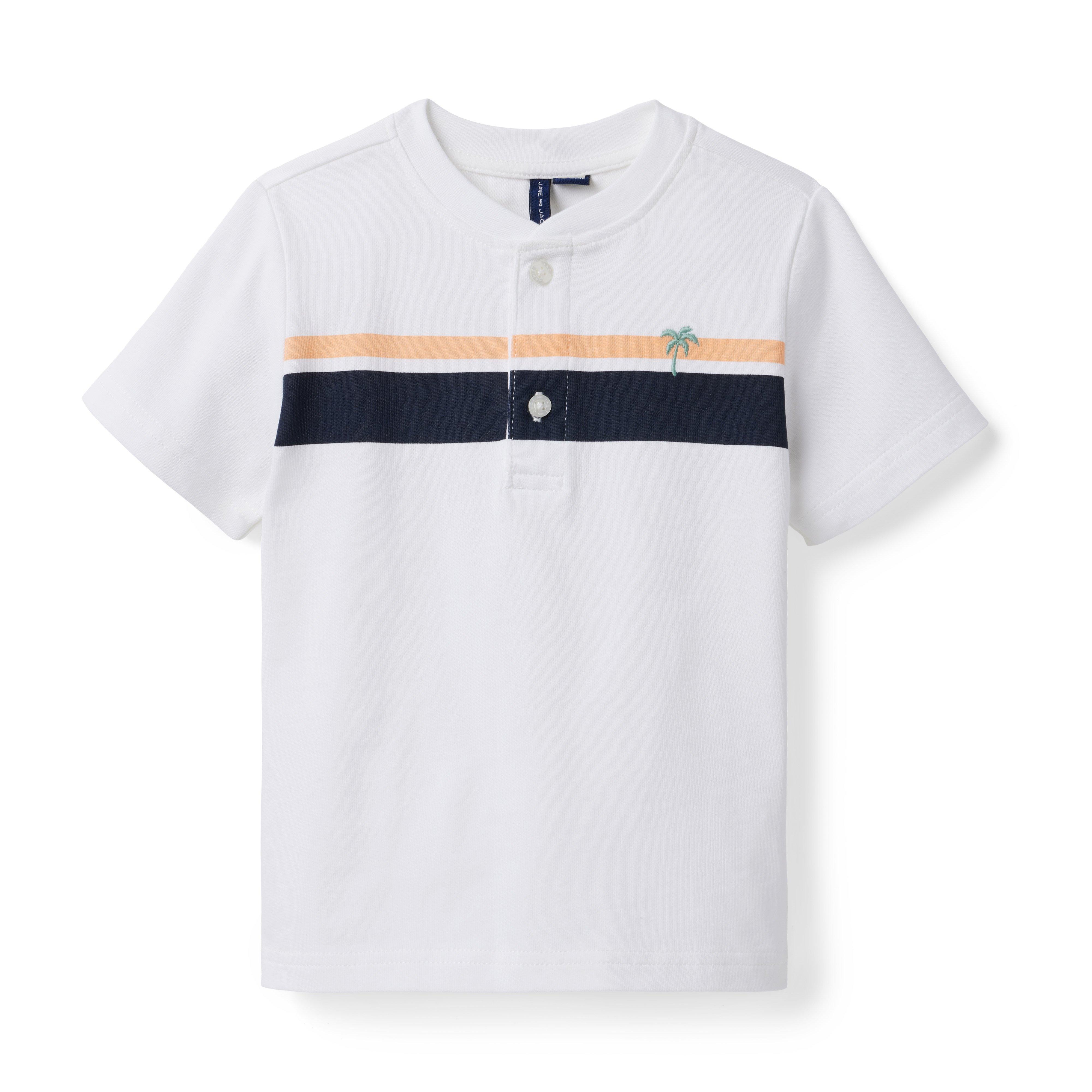 Striped Palm Tree Henley Tee image number 0