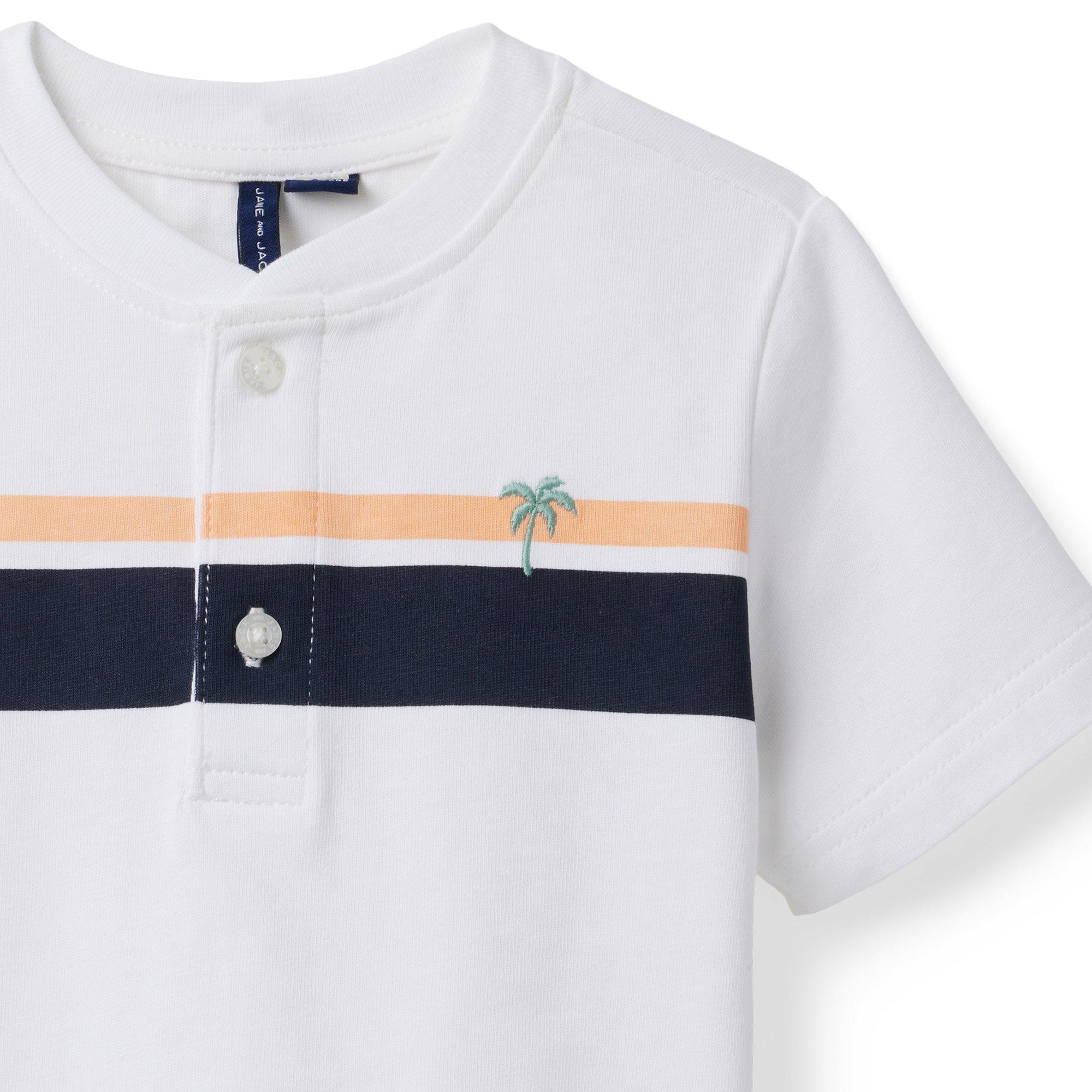 Striped Palm Tree Henley Tee image number 1